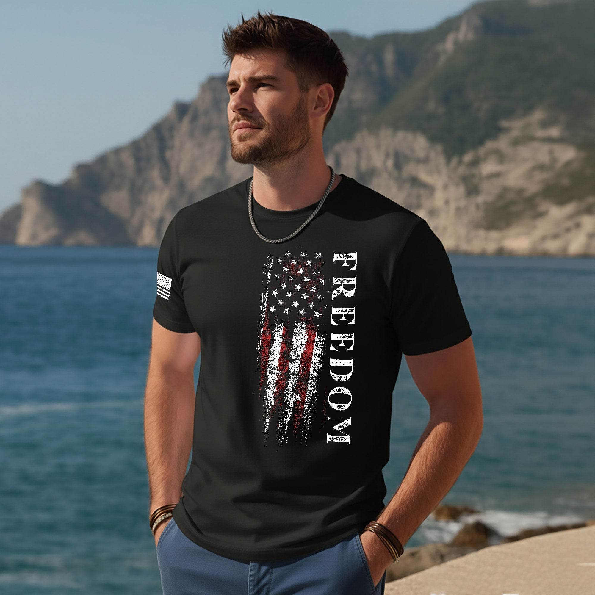 'The Battle for Freedom' Patriotic T-Shirt - Rust Field Wear