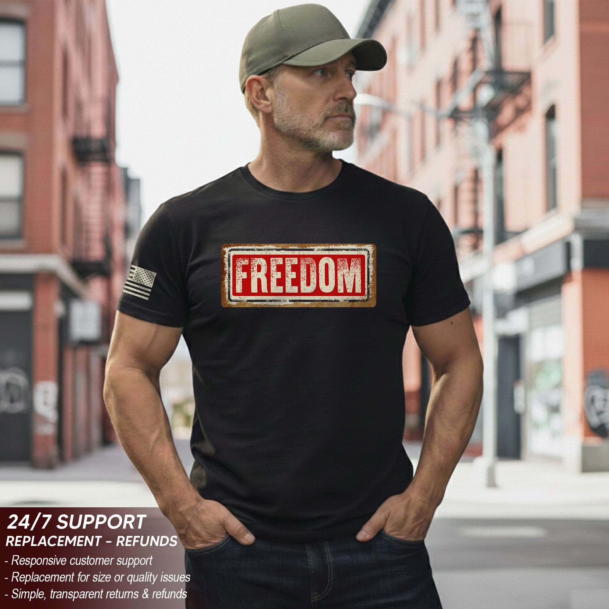 Freedom Sign Patriotic Tribute T-Shirt