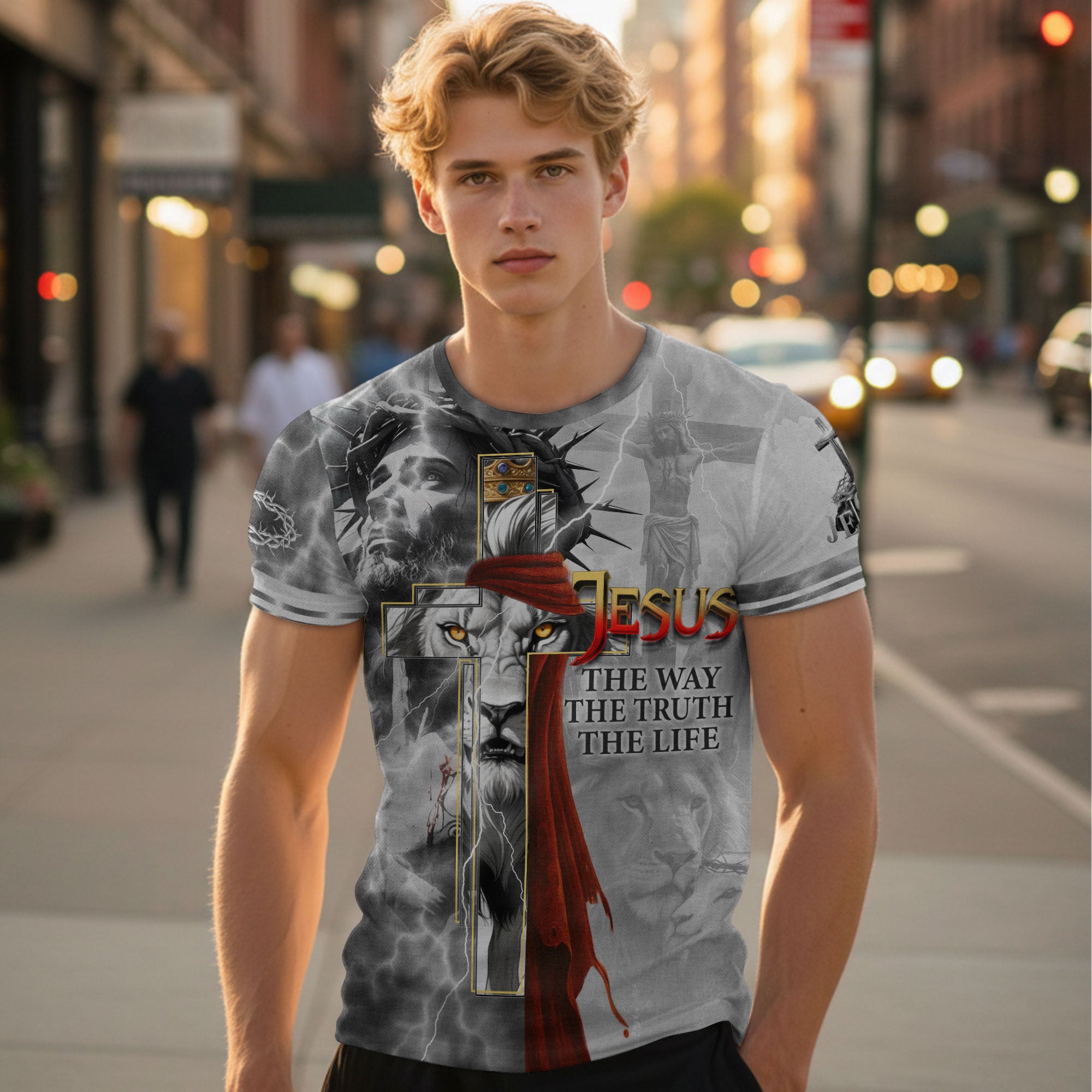 Jesus The Way The Truth The Life Lion Crown Christian T-Shirt
