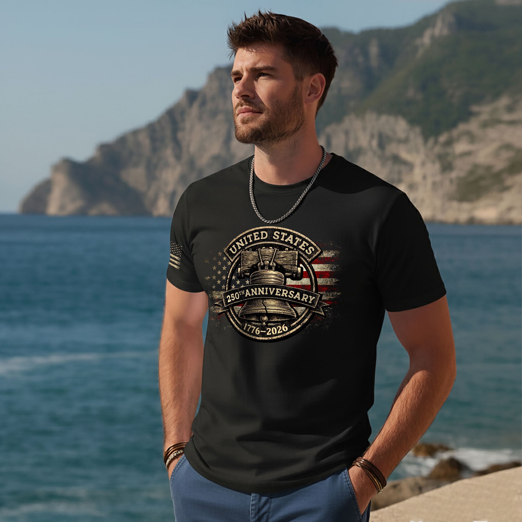 USA 250th Anniversary Shirt 1776-2026 Liberty Bell Patriotic American Flag