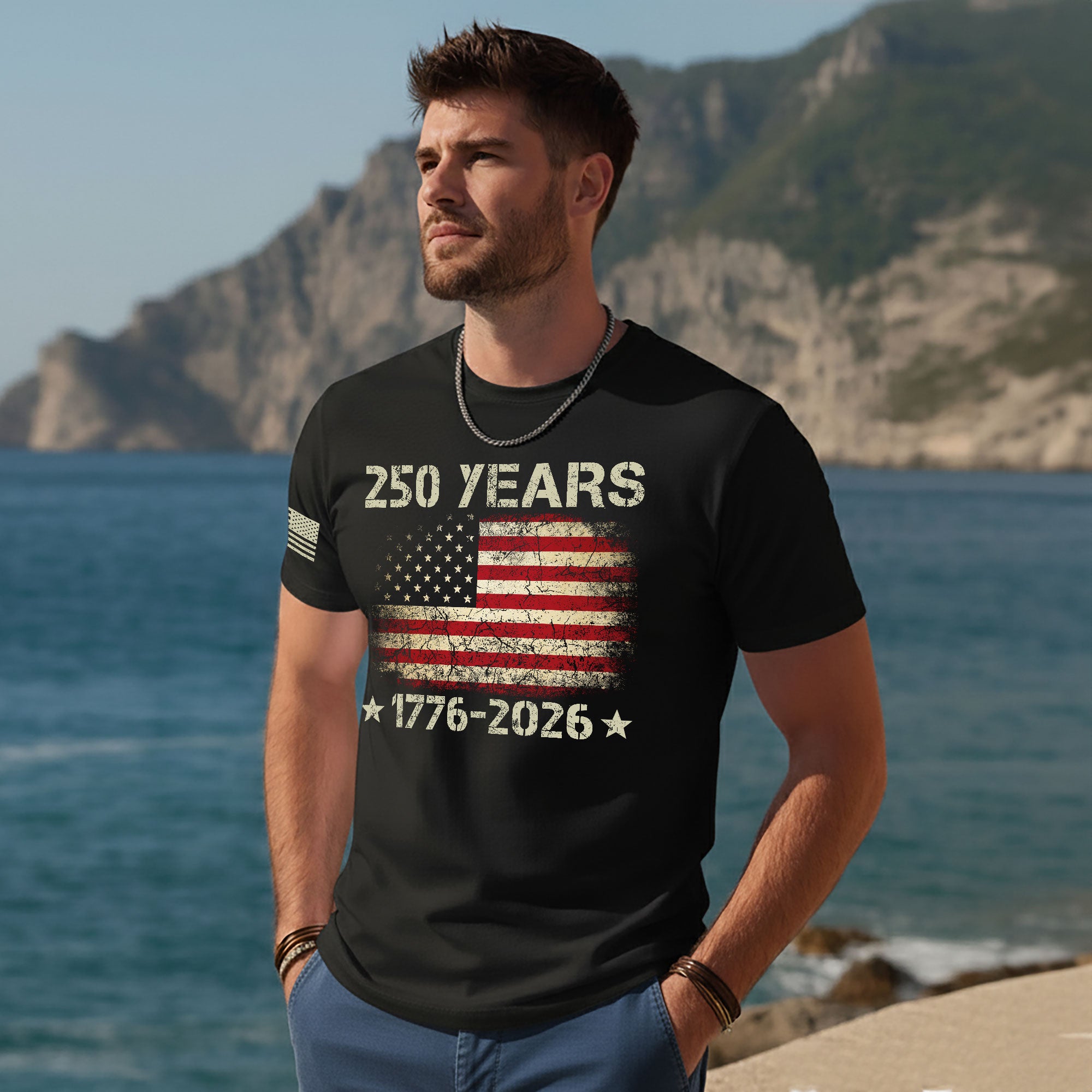 250 Years American Independence T-Shirt 1776–2026 – Vintage USA Flag Patriotic Shirt