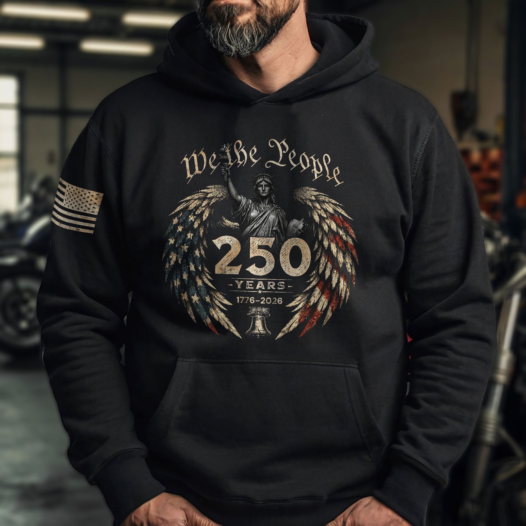 USA 250th Anniversary Hoodie 1776-2026 Patriotic We The People Statue of Liberty