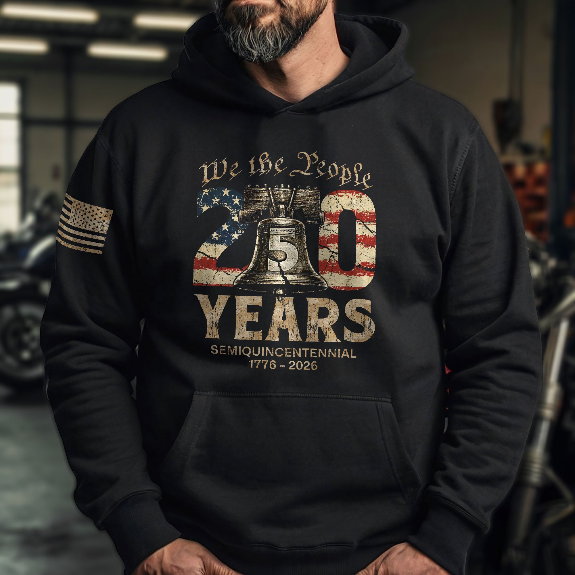 USA 250th Anniversary Hoodie 1776-2026 We The People Liberty Bell Patriotic