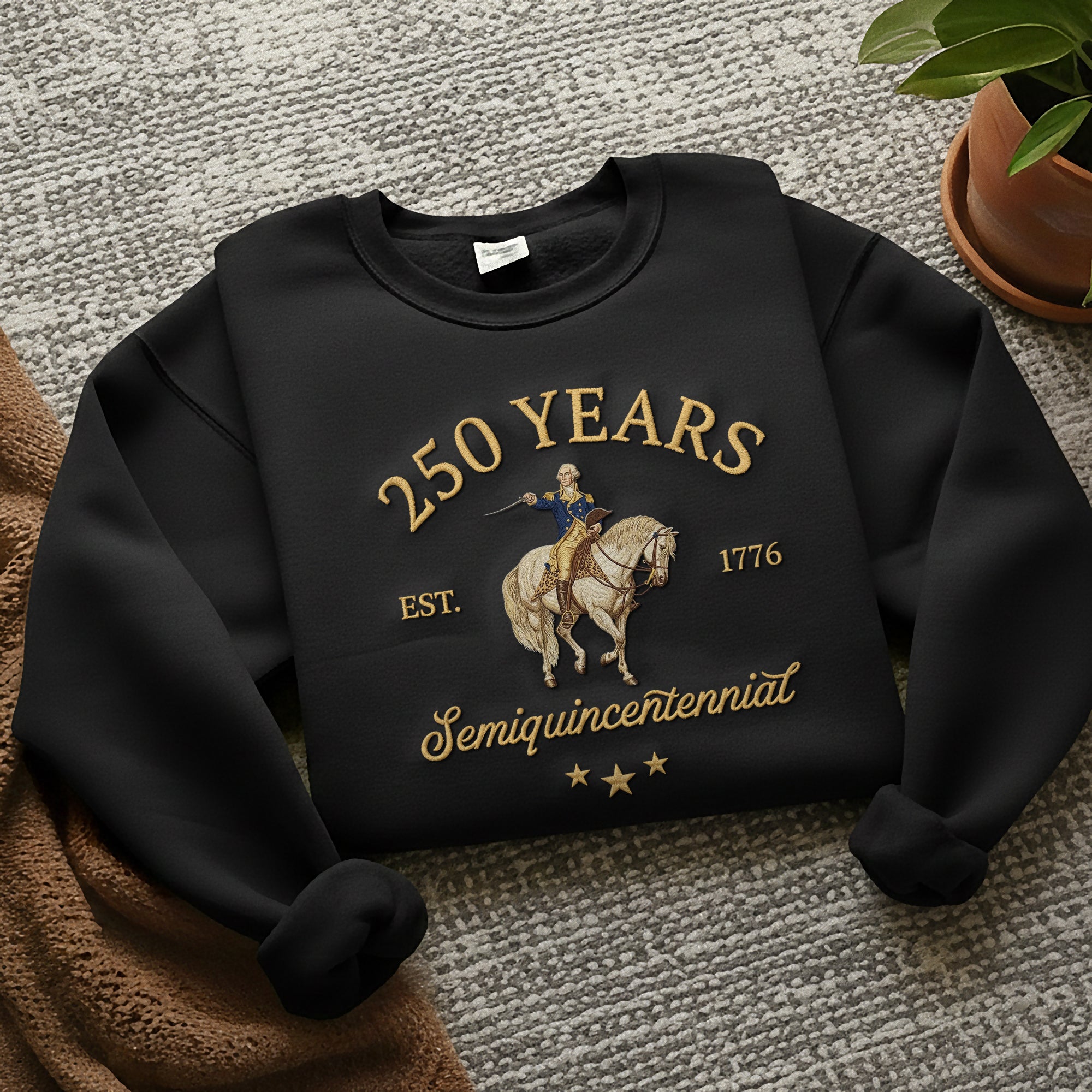 Vintage USA 250th Anniversary Semiquincentennial 250 Years Embroidered Sweatshirt 1776-2026 Patriotic