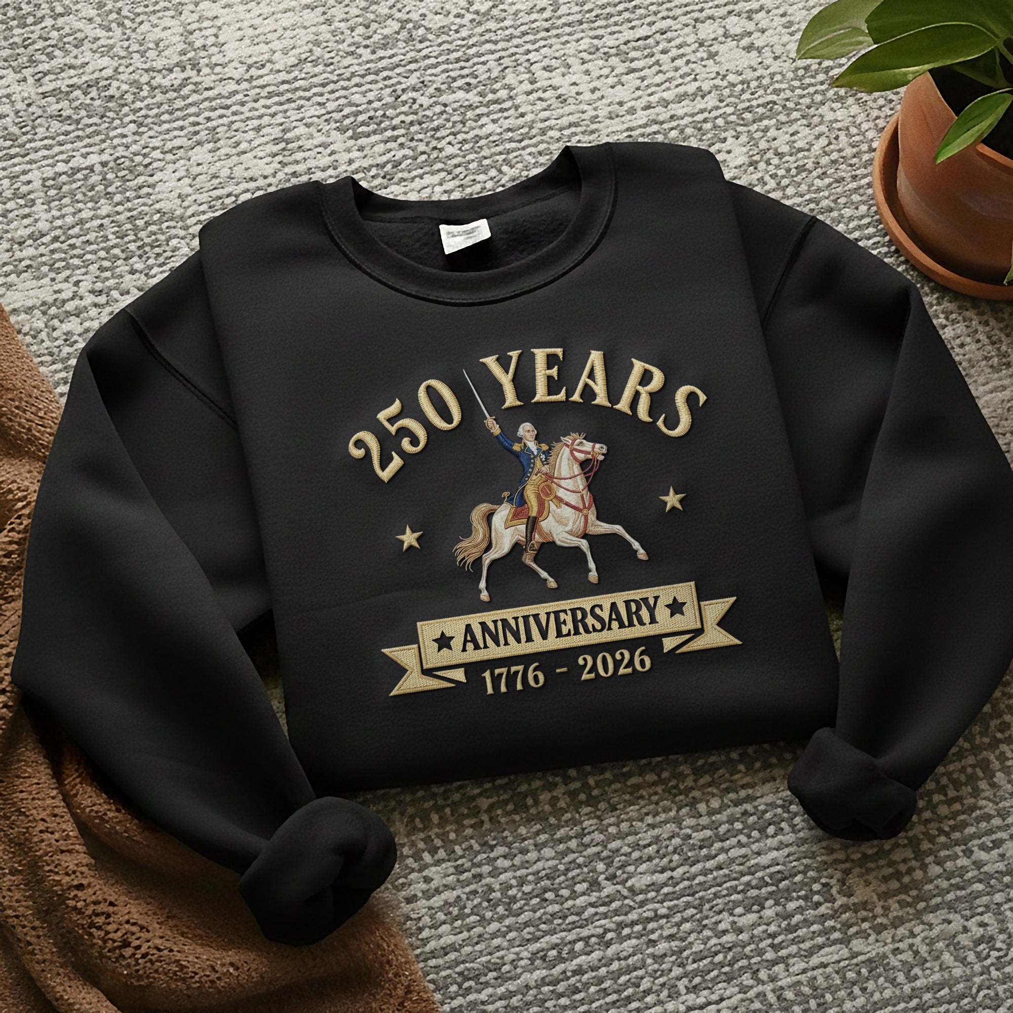 Embroidered American Semiquincentennial 250th Anniversary 250 Years Sweatshirt 1776-2026 Patriotic Pride