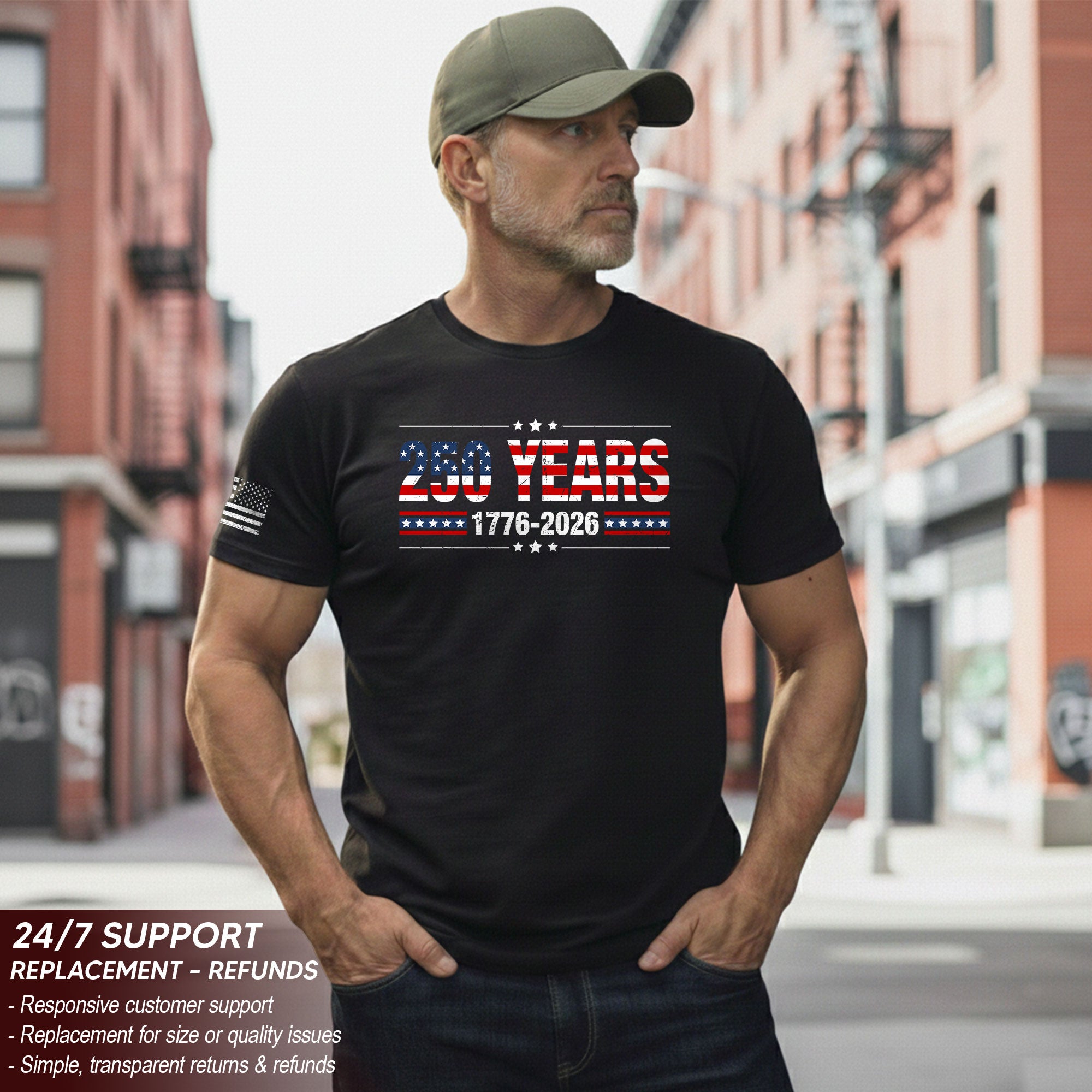 250 Years USA Independence Shirt – Classic Stars & Stripes 1776–2026 Tee