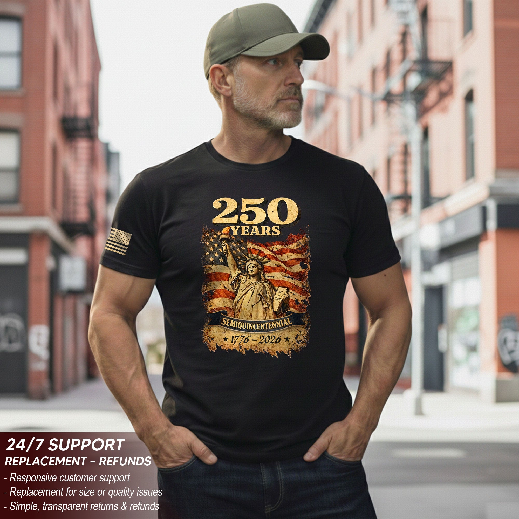 USA 250th Anniversary 250 Years Shirt 1776-2026 Patriotic - Rust Field Wear
