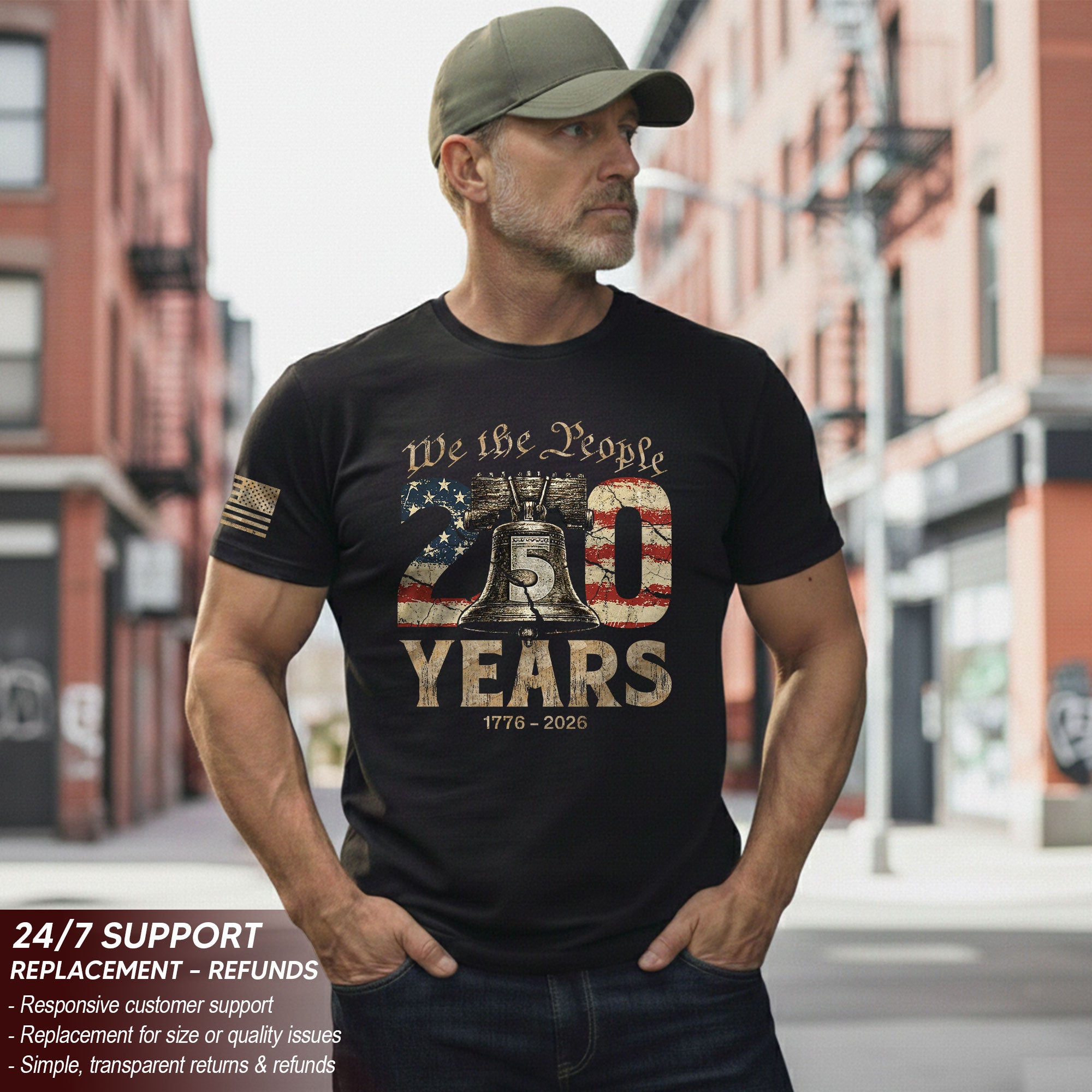 USA 250th Anniversary Shirt 1776-2026 Liberty Bell We The People Patriotic for Men - Rust Field Wear