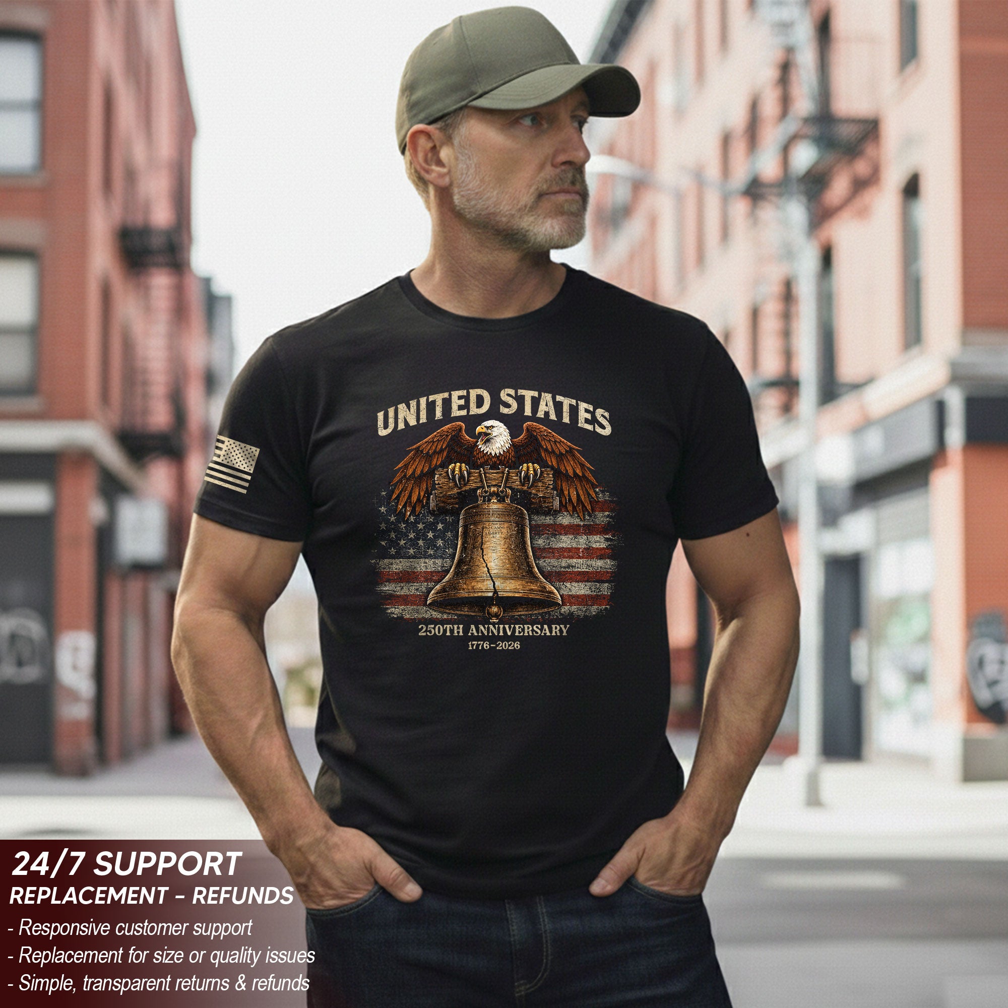 USA 250th Anniversary 250 Years Shirt 1776 2026 Liberty Bell Eagle American Pride