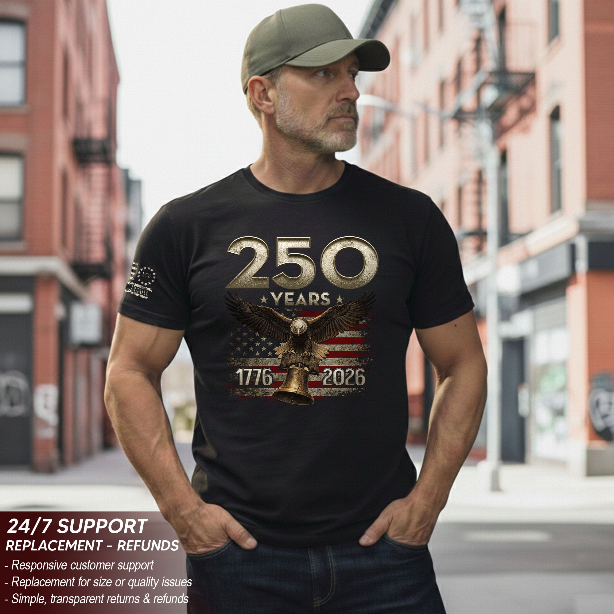 USA 250th Anniversary Shirt 1776-2026 Independence Eagle Liberty Bell Patriotic