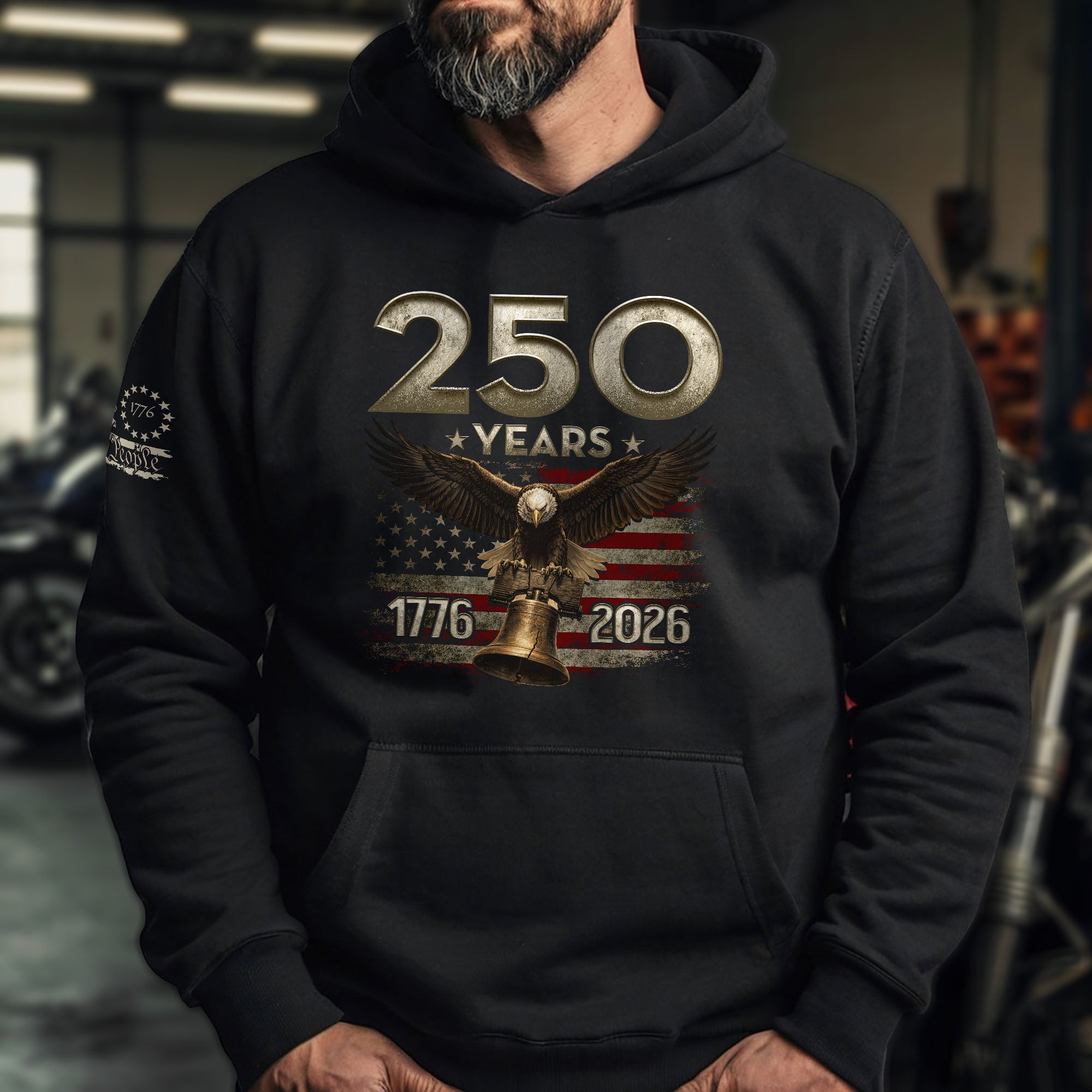 250th Anniversary USA Hoodie 1776–2026, Classic Patriotic American Heritage Celebration Apparel