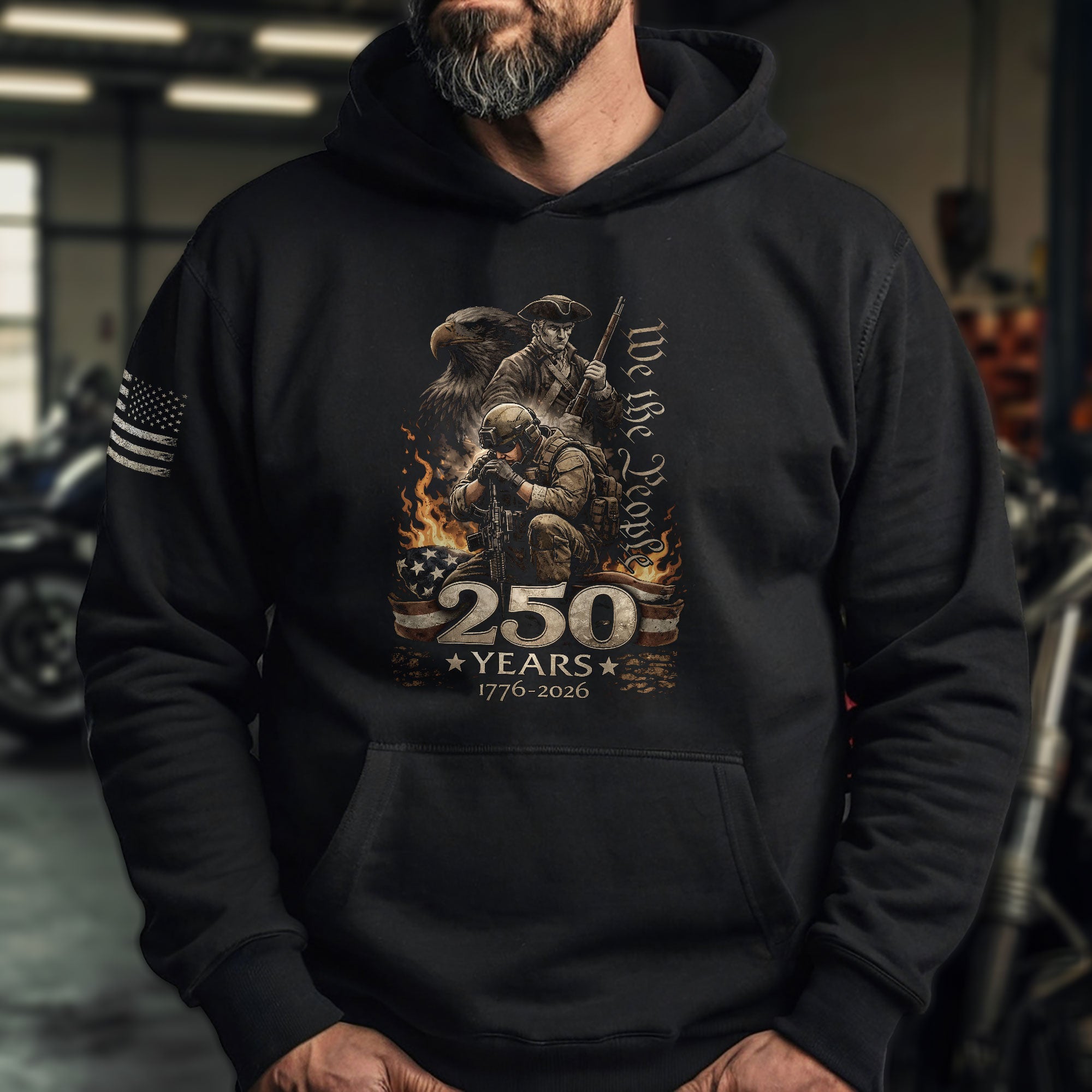 USA 1776–2026 250th Anniversary Hoodie, Timeless American Heritage Celebration Apparel