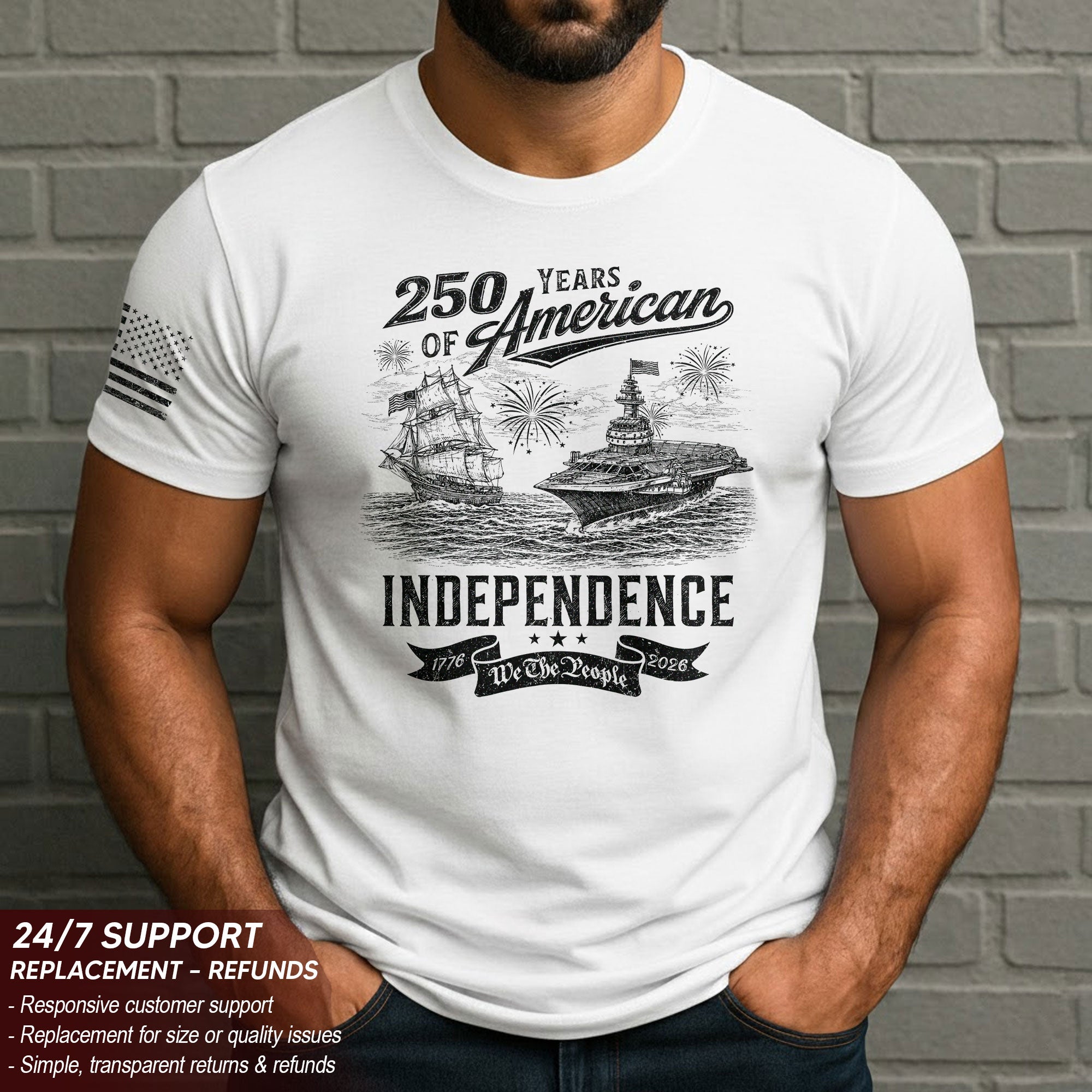 250 Years America Freedom Journey Patriotic Celebration Shirt