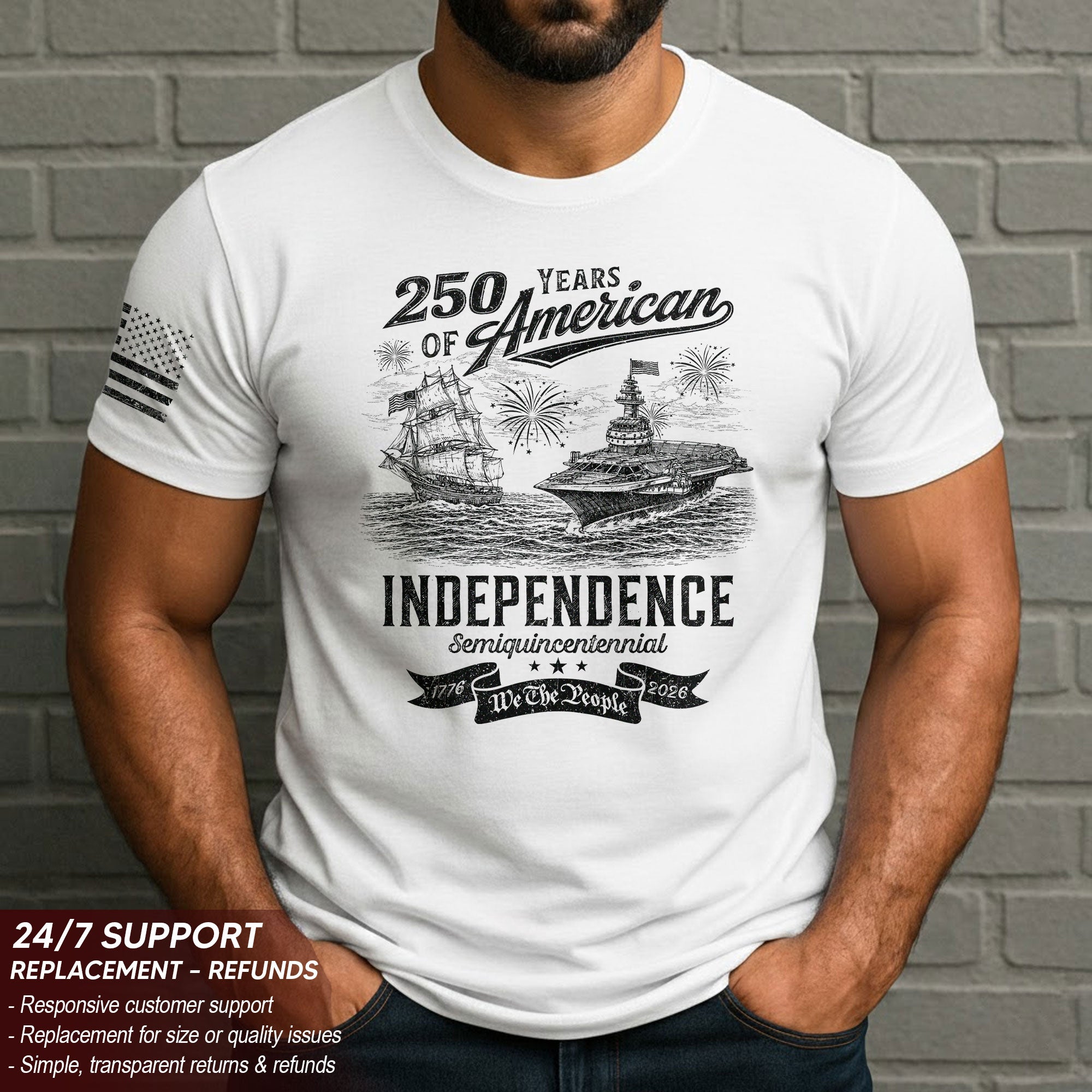 America 250 Years Freedom Journey Patriotic Celebration Shirt