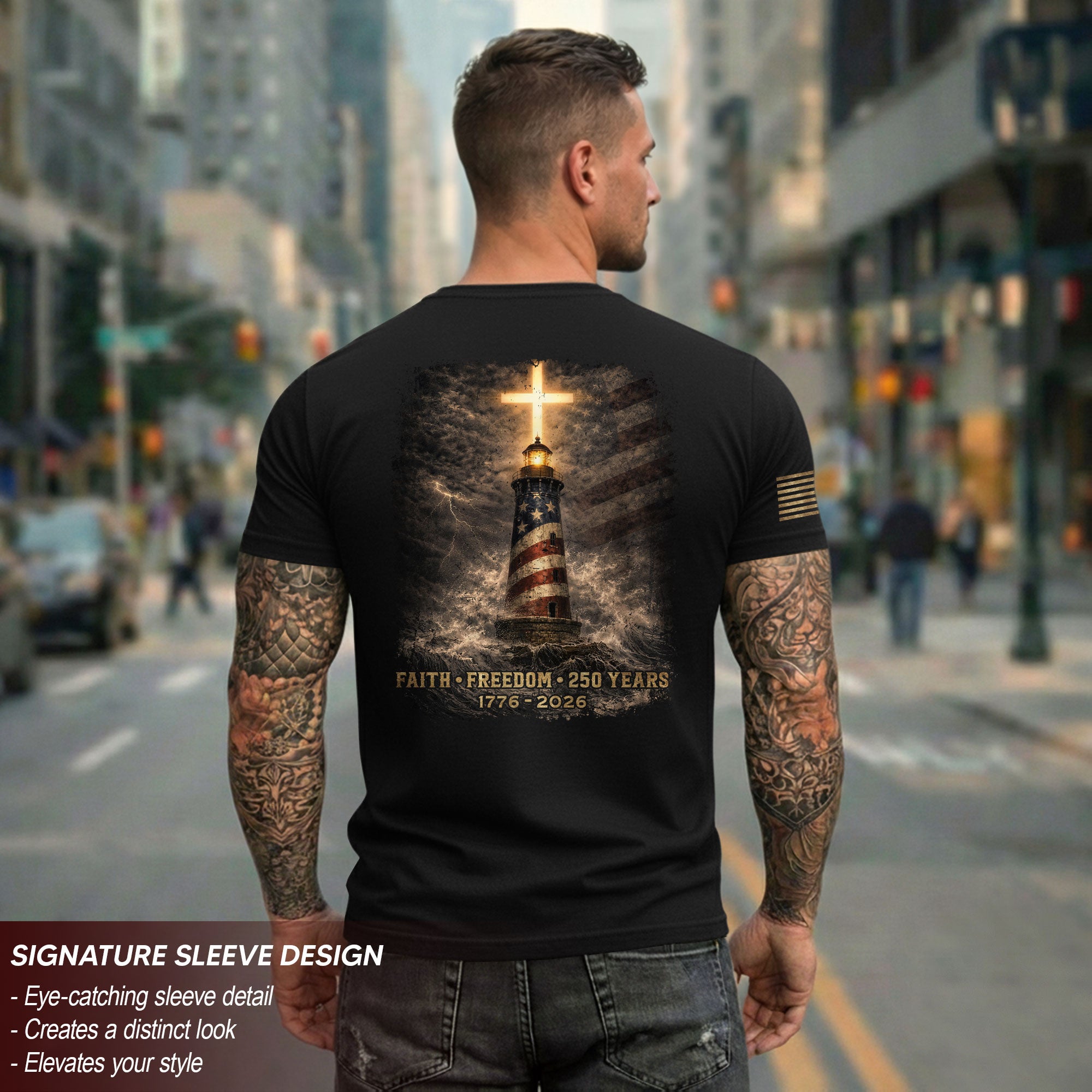 USA 250 Years Heritage Cross Shirt 1776–2026 Patriotic Celebration Shirt