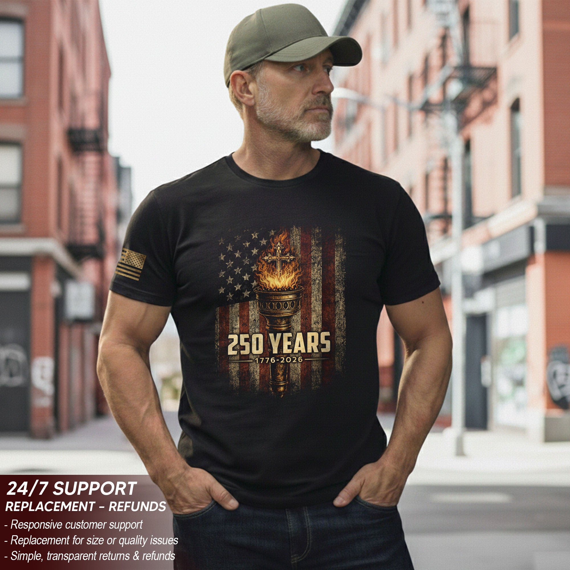 Christian Heritage USA Shirt 250th Independence Celebration Since 1776