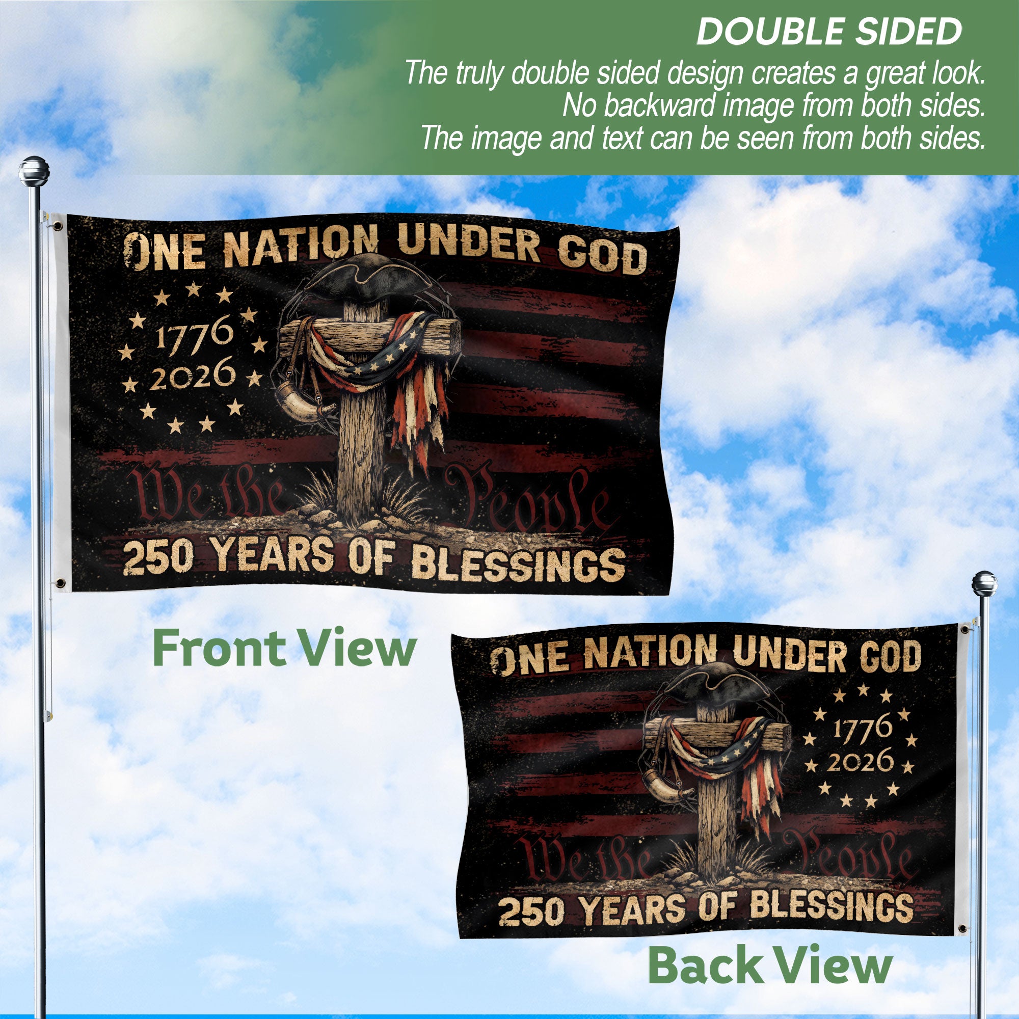Patriotic Christian Outdoor Flag USA Celebration