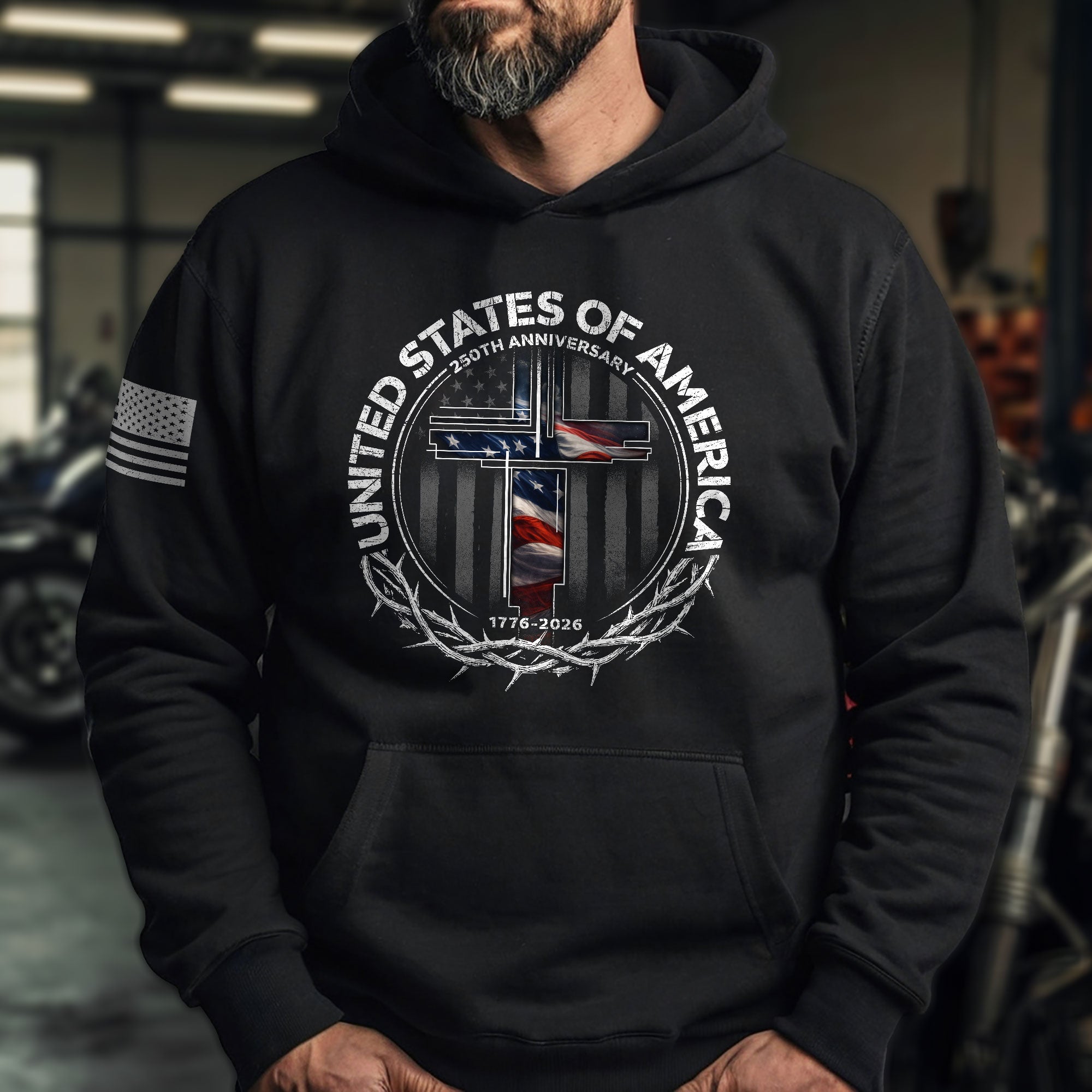 USA Faith and Freedom Hoodie 1776–2026 Christian 250th Anniversary Apparel