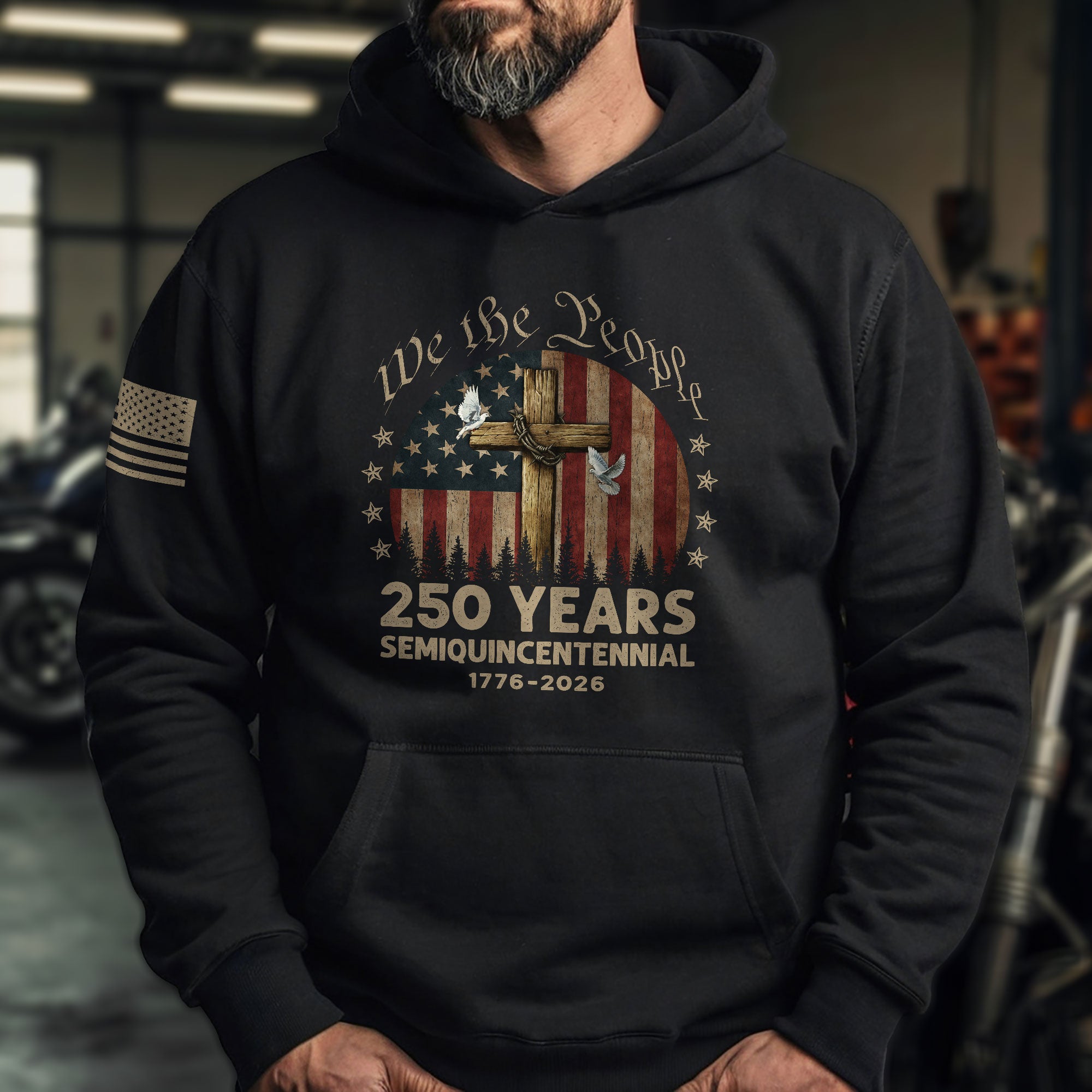 1776–2026 Patriotic Christian Hoodie USA 250 Year Freedom Celebration