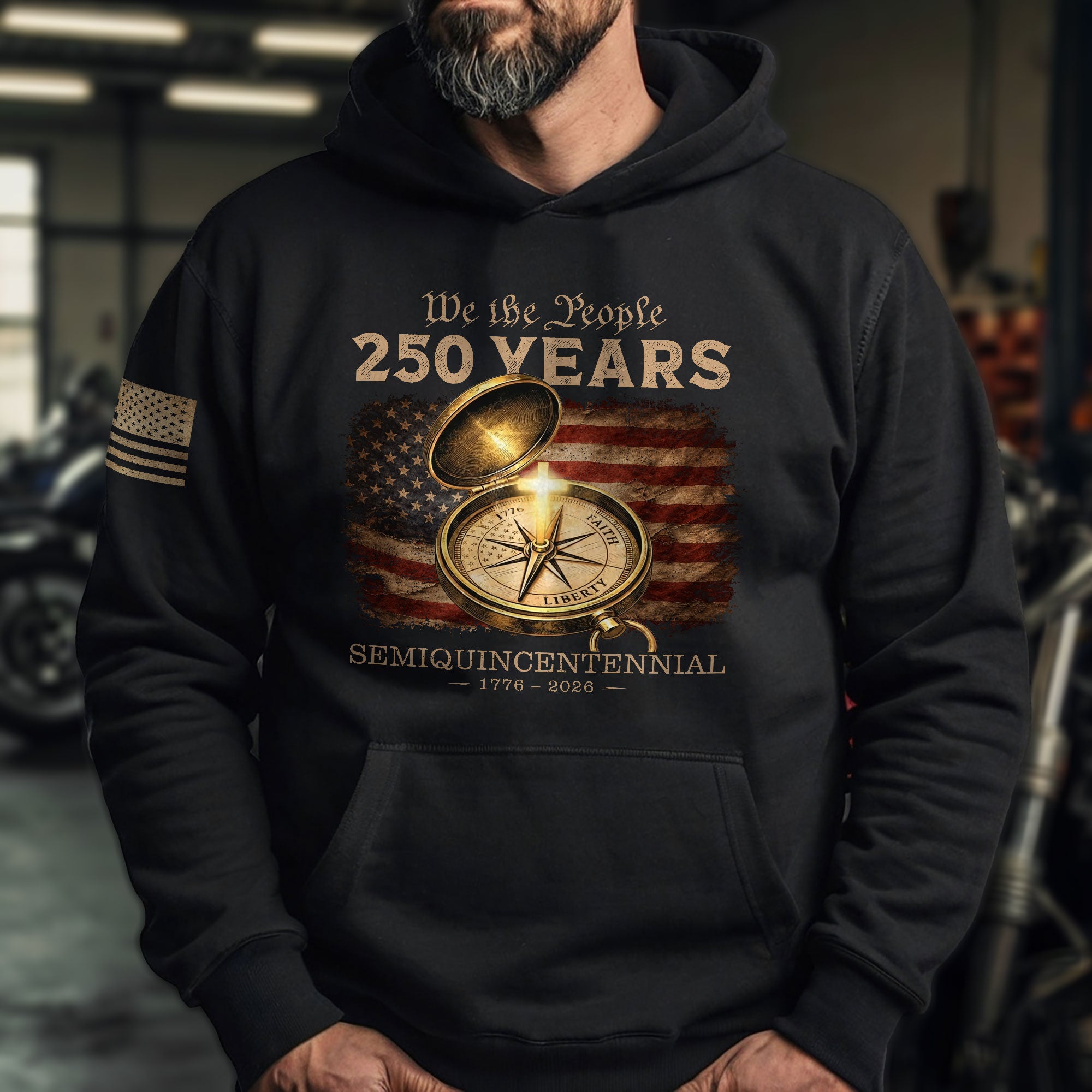 American Christian Faith Hoodie 1776–2026 USA 250th Anniversary Patriotic Gift