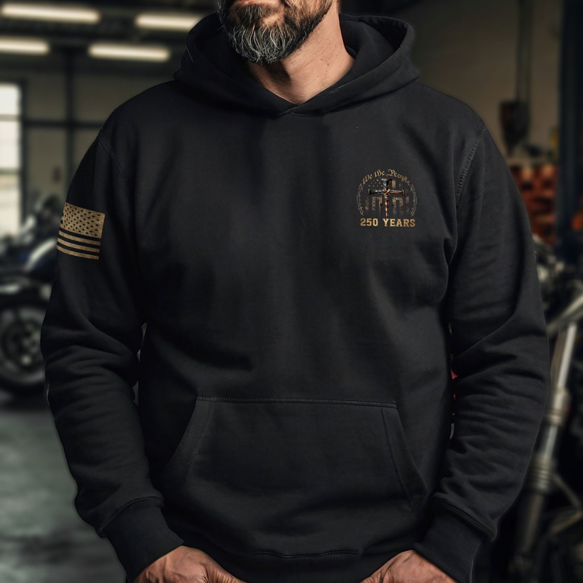 250 Years America Christian Freedom Hoodie 1776–2026 Patriotic Celebration - Rust Field Wear