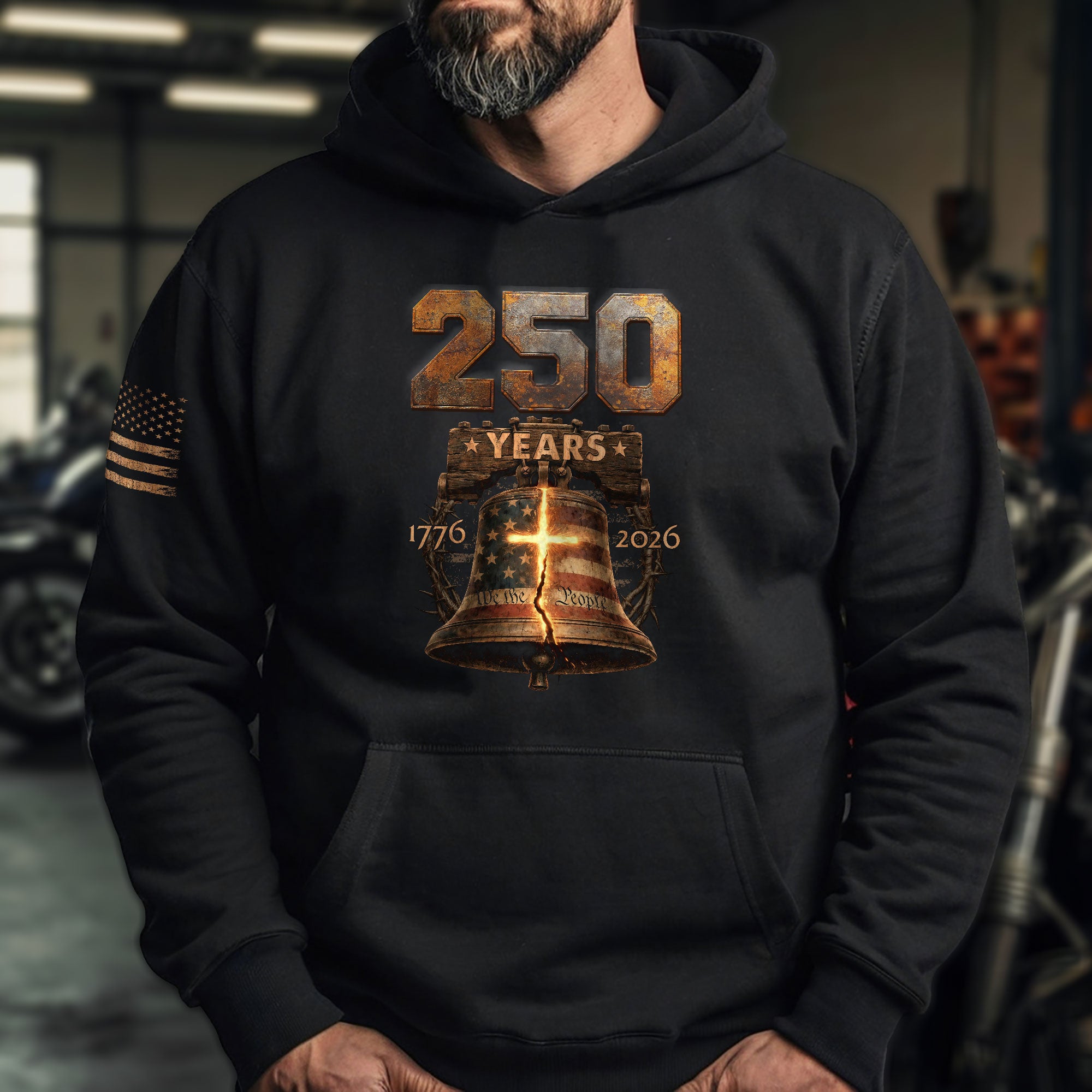 USA Semiquincentennial Faith Hoodie 1776–2026 Christian Heritage Gift