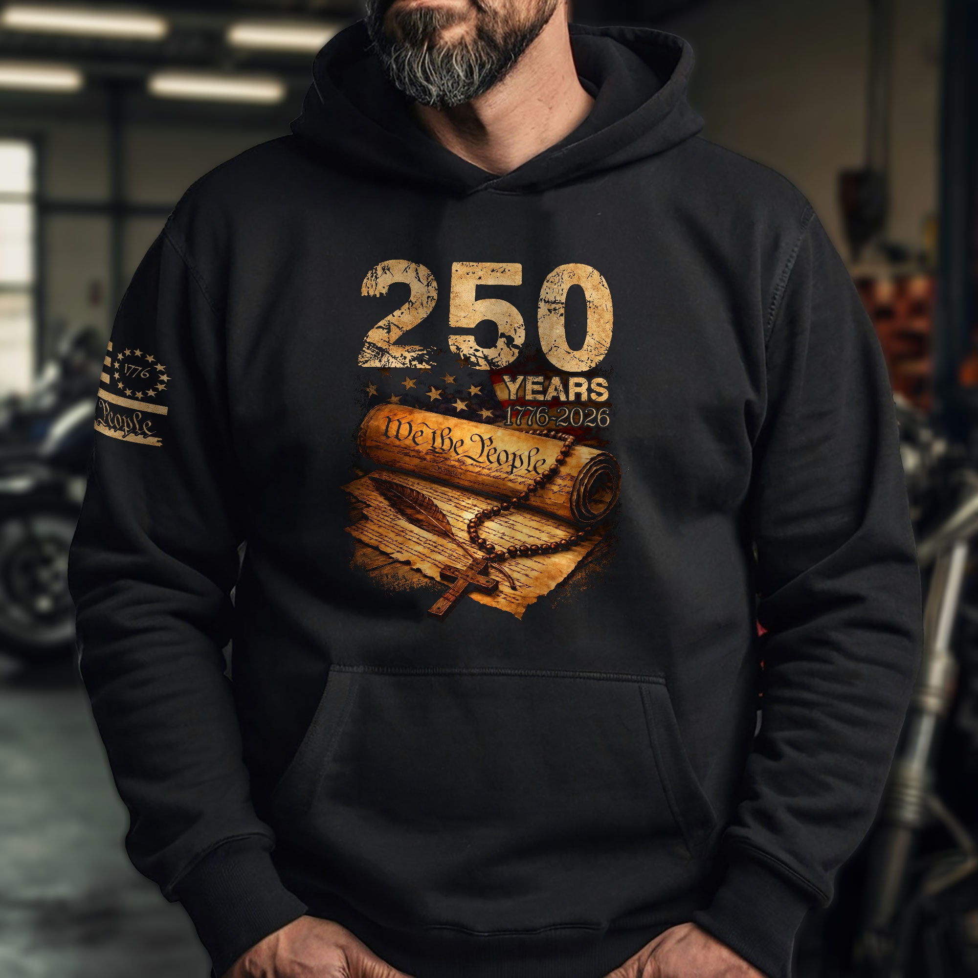 Christian Pride USA Hoodie 250 Years Independence Heritage Apparel