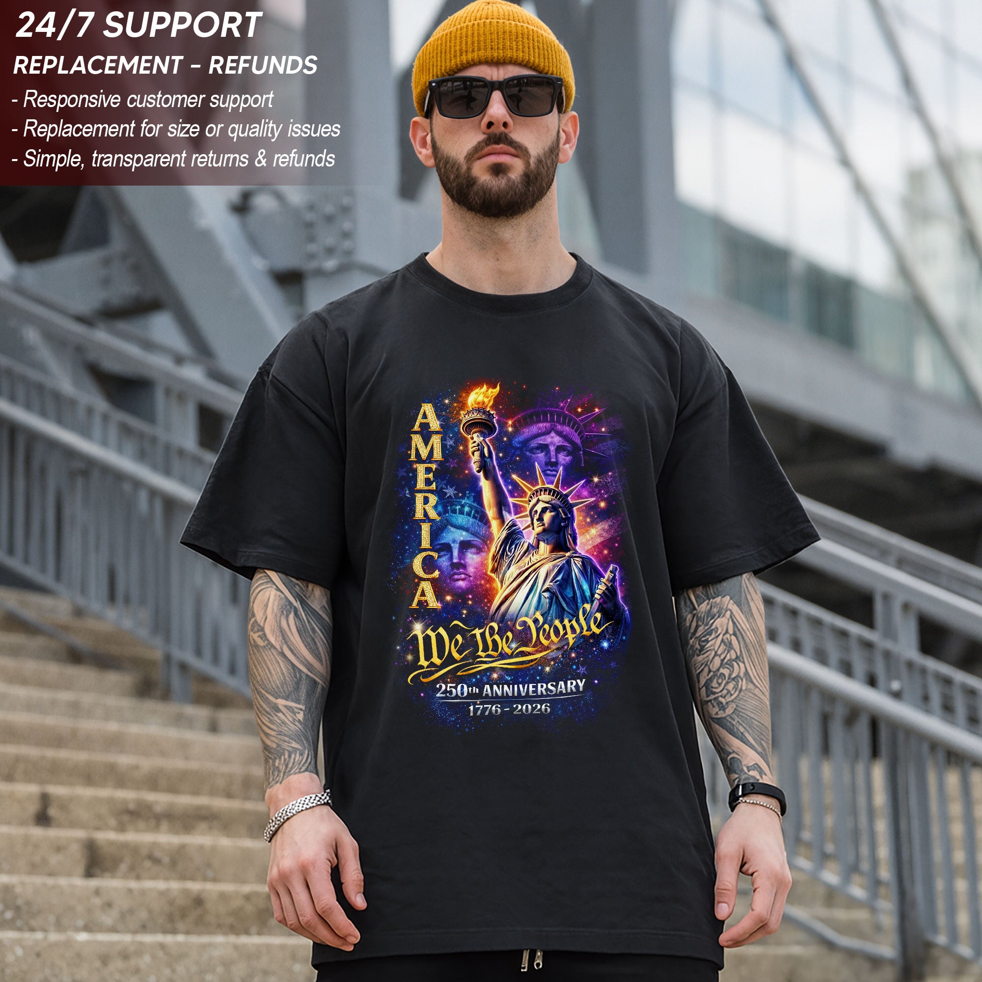 America We The People 250th Anniversary T-Shirt 1776–2026 – Patriotic Liberty Design