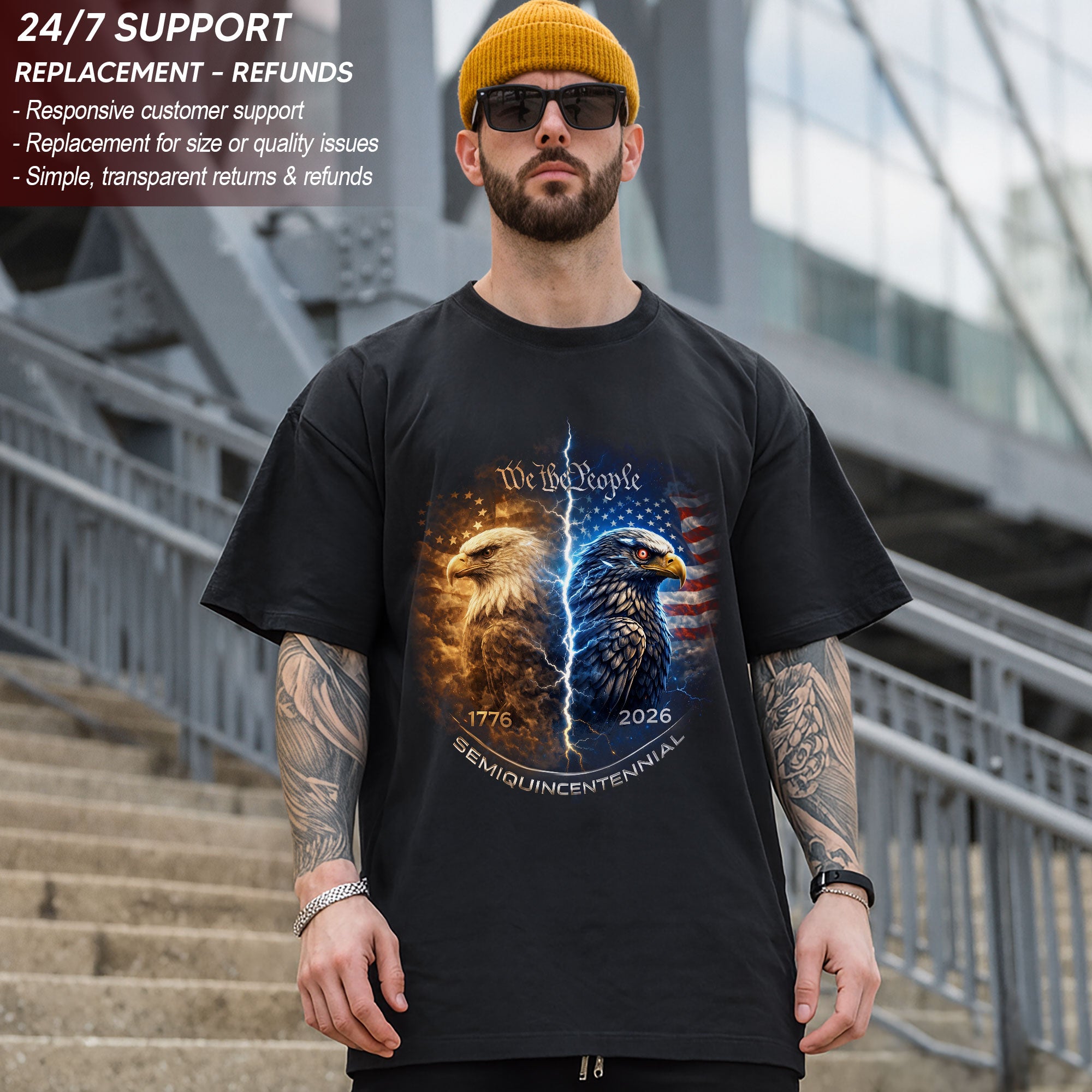We The People 250th Anniversary Exclusive Bootleg Shirt - 1776-2026 Semiquincentennial Graphic Tee