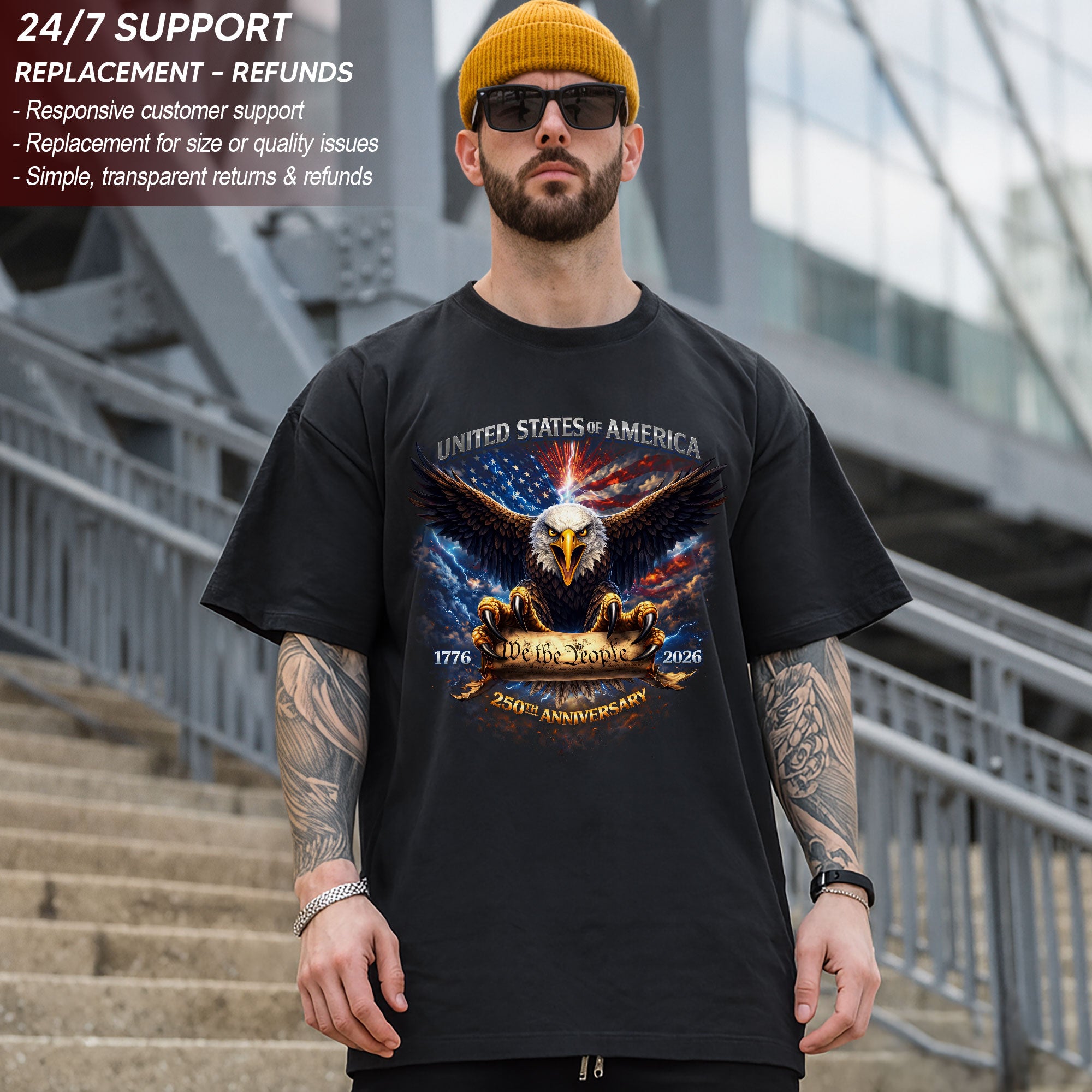 We The People USA 250th Anniversary Bootleg Shirt - Bold 90s Streetwear American Pride Graphic Tee