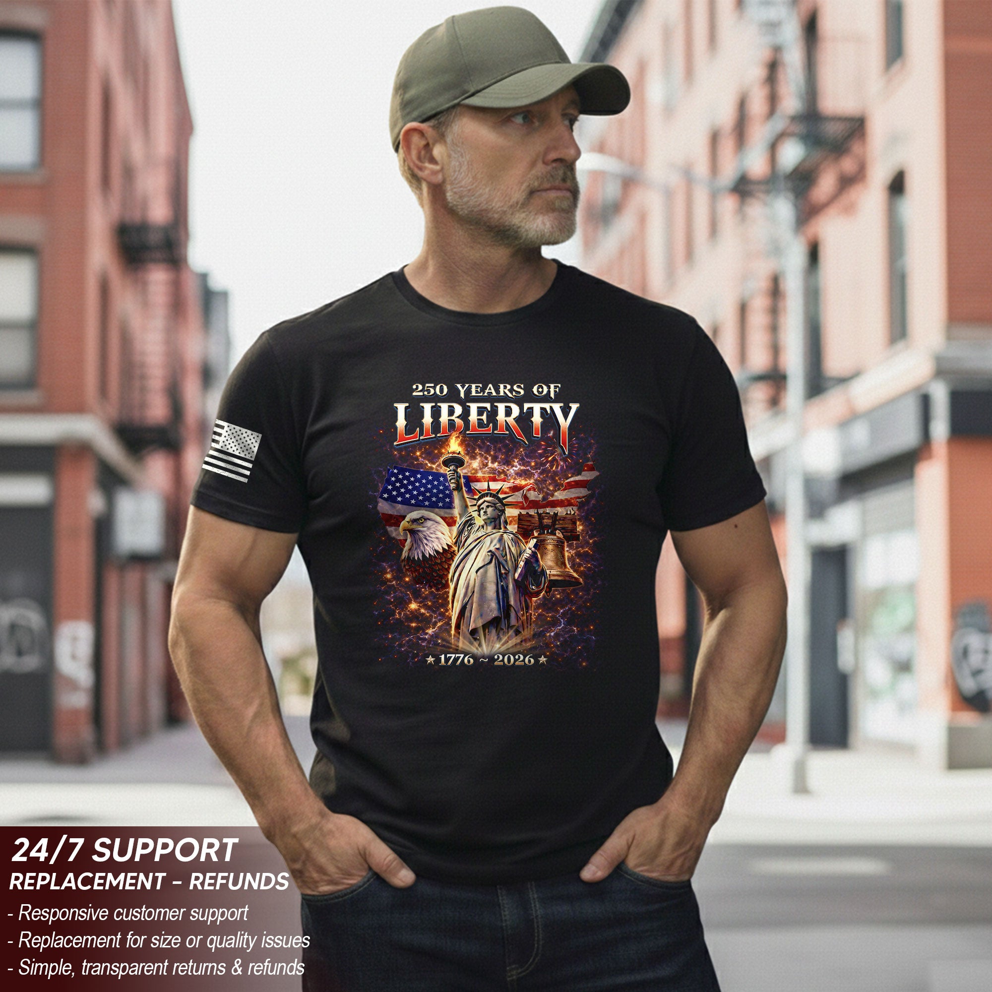 America 250th Anniversary Shirt - 1776-2026 Liberty Bell Tee, 250 Years of Freedom USA Birthday Merchandise