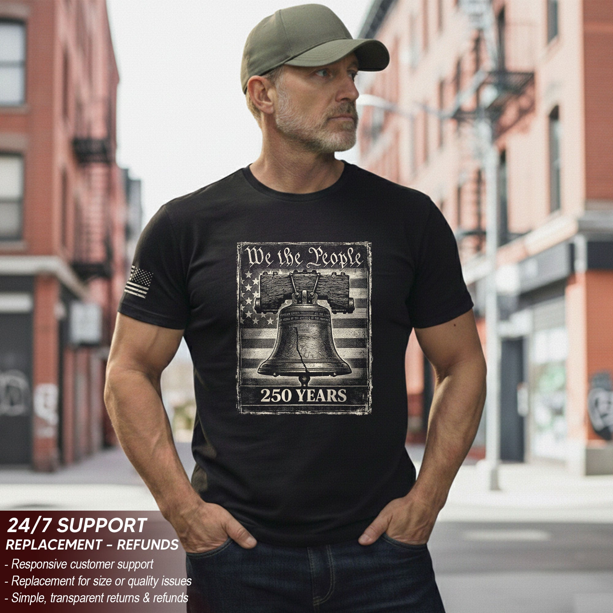 America 250th Anniversary T-Shirt - 250 Years 1776-2026 Liberty Bell "We The People" Patriotic Tee