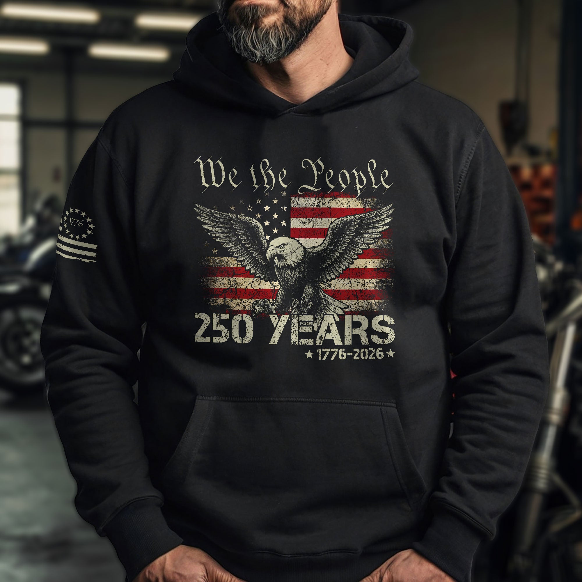 America 250th Anniversary 1776-2026 Semiquincentennial Hoodie – We The People Eagle Flag Patriotic Men’s Hoodie