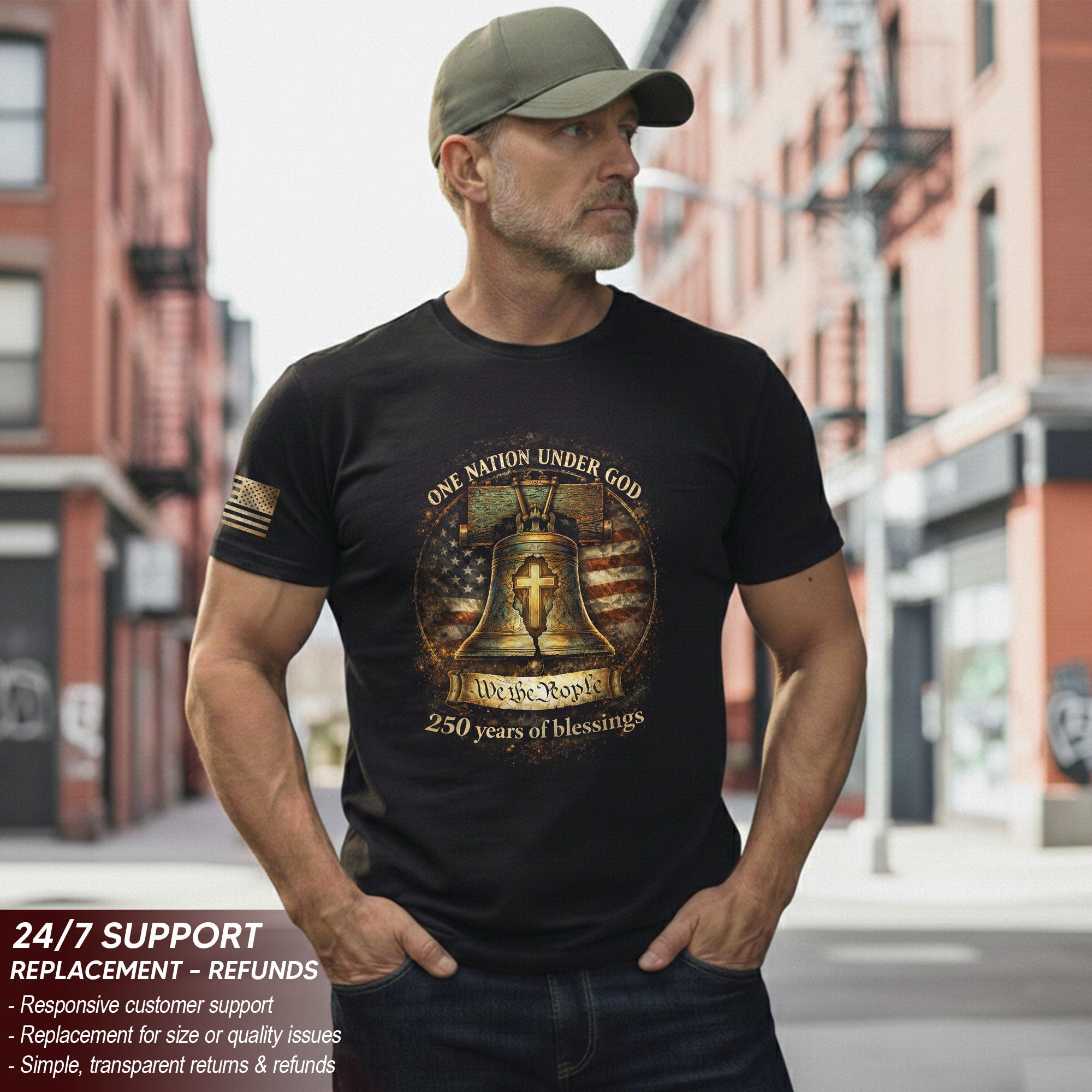 America 250th Anniversary 1776-2026 Shirt – We The People Liberty Bell One Nation Under God Christian Patriotic T-Shirt