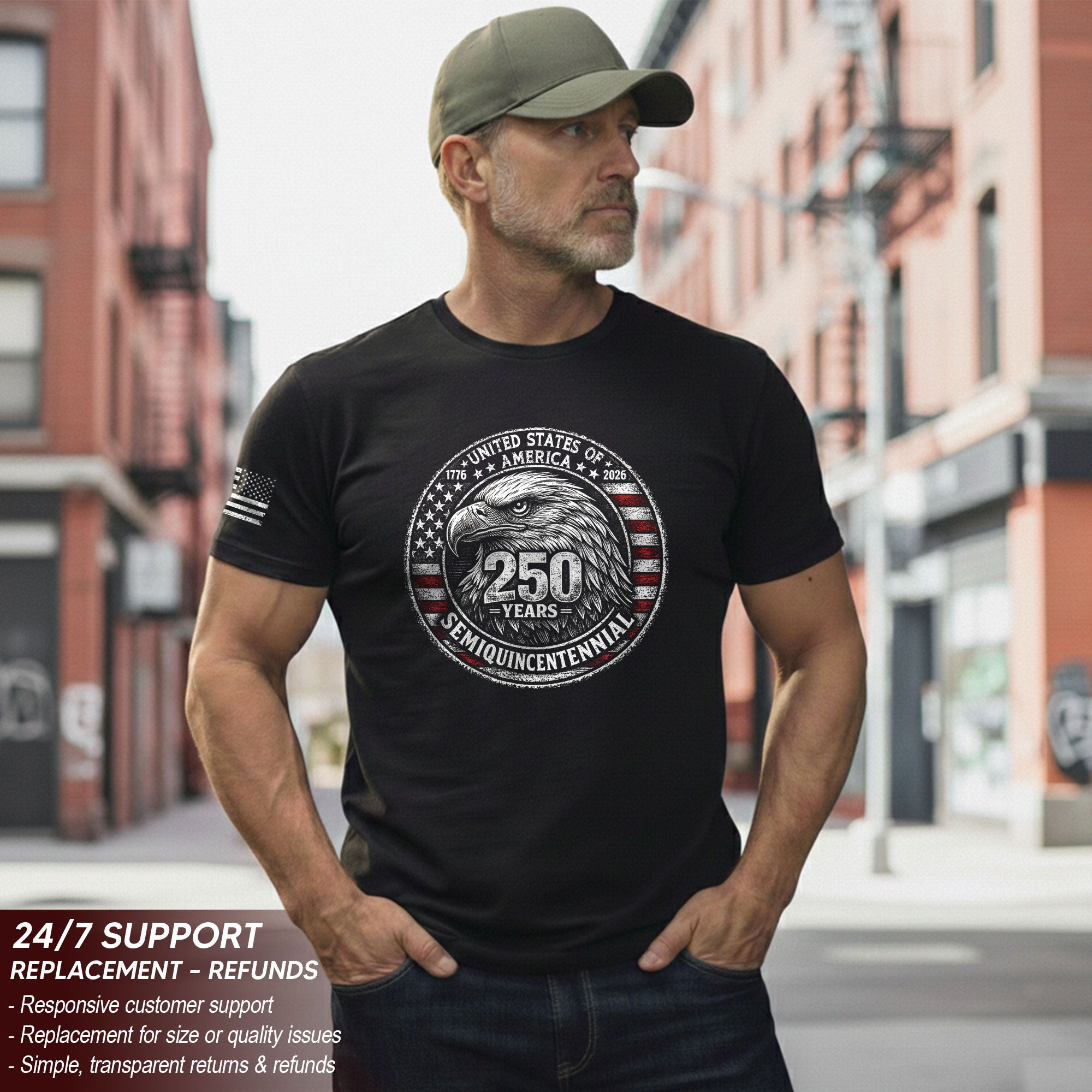 United States of America 250 Years Semiquincentennial Eagle Patriotic Shirt 1776–2026 Independence Anniversary Tribute