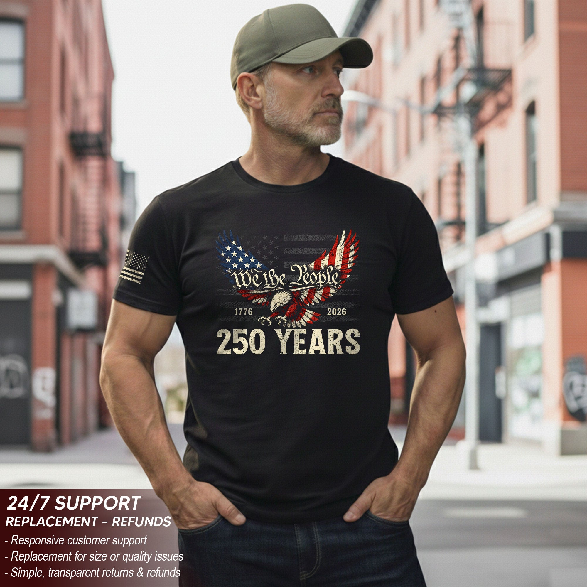 America 250th Anniversary T-Shirt 1776-2026 – We The People & Eagle Freedom Tee