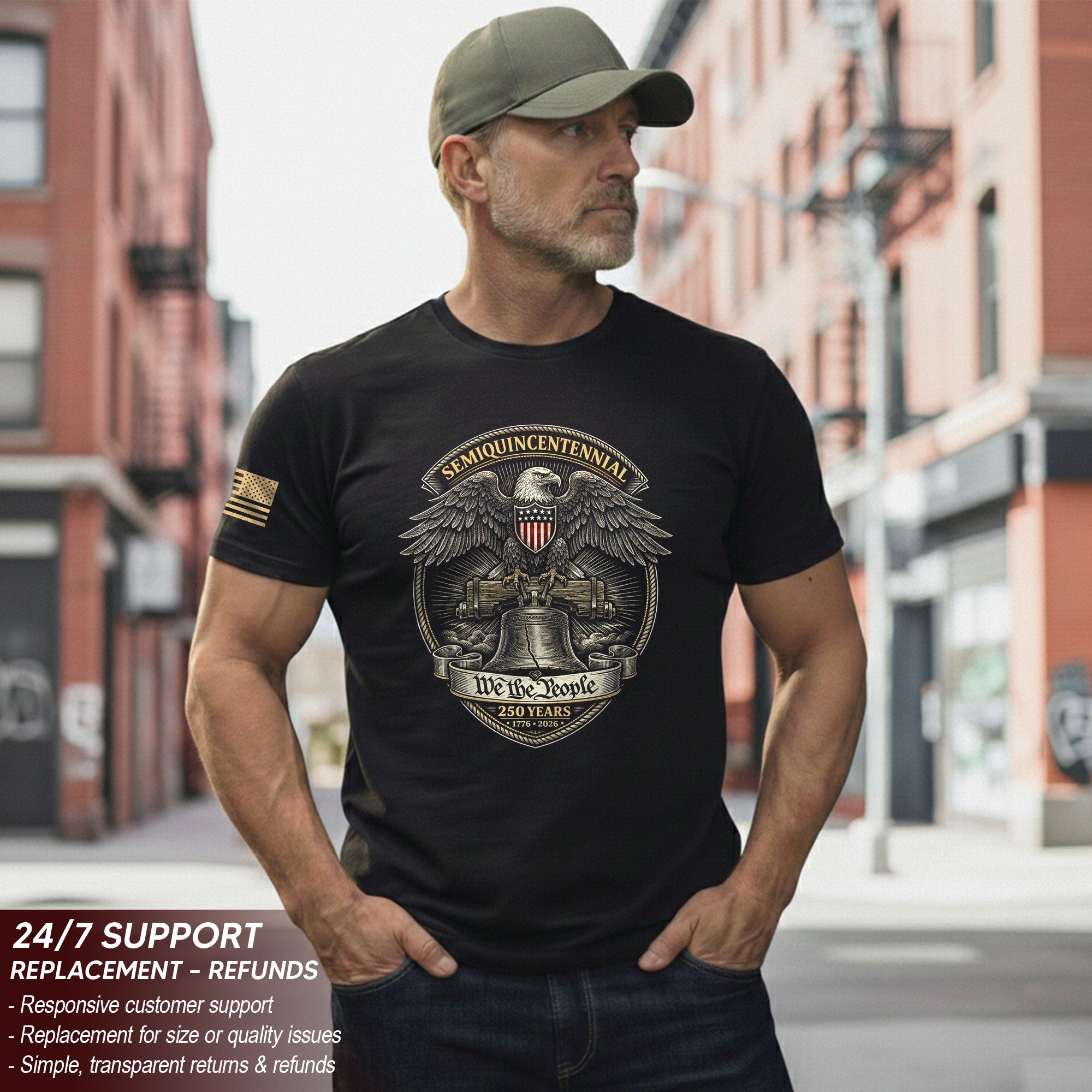 America 250th Anniversary T-Shirt (1776-2026) – We The People, Liberty Bell & Eagle Patriotic Tee