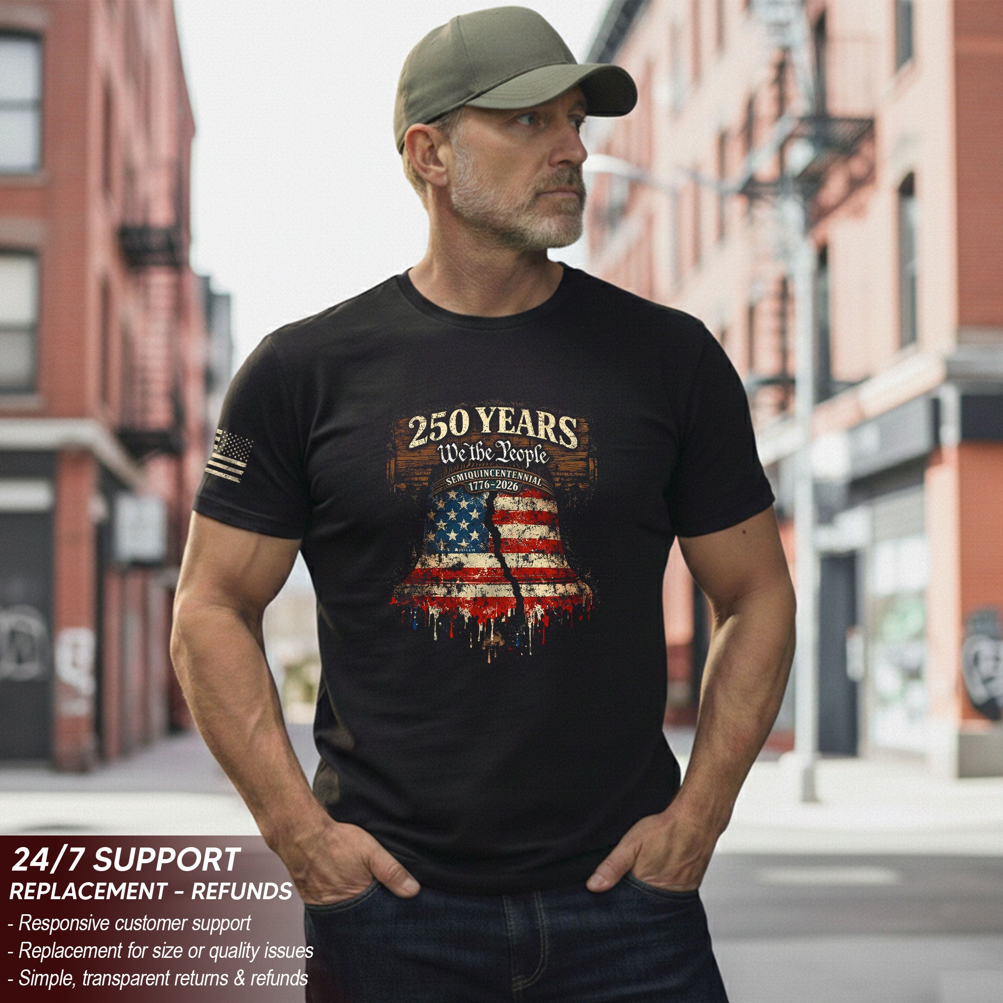 America 250th Anniversary 1776-2026 T-Shirt – We The People 250 Years Liberty Bell Patriotic Tee