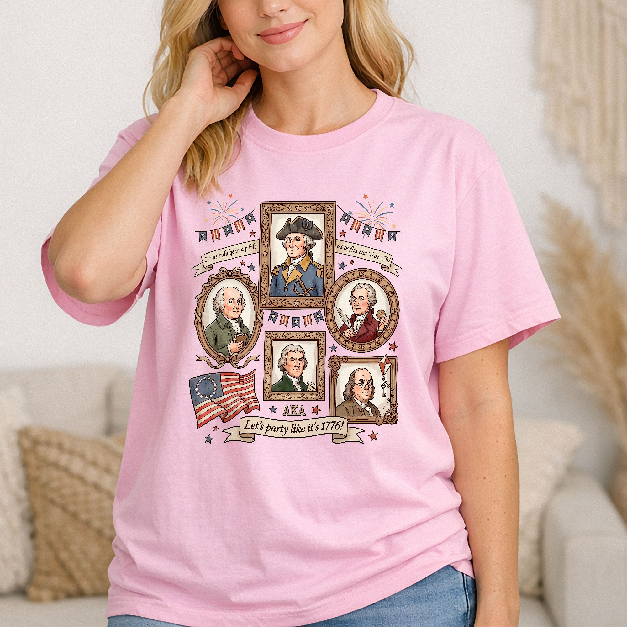 1776 Patriotic Founding Fathers Shirt Vintage USA History Let’s Party