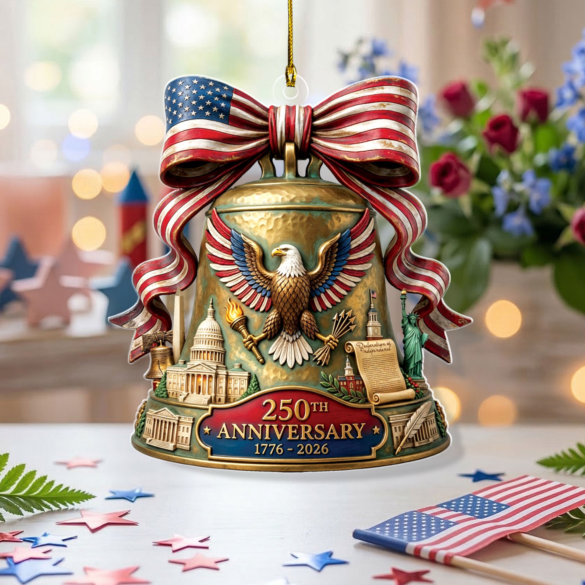 2026 U.S. 250th Anniversary Acrylic Ornament – American Eagle, Capitol & Liberty Bell Design