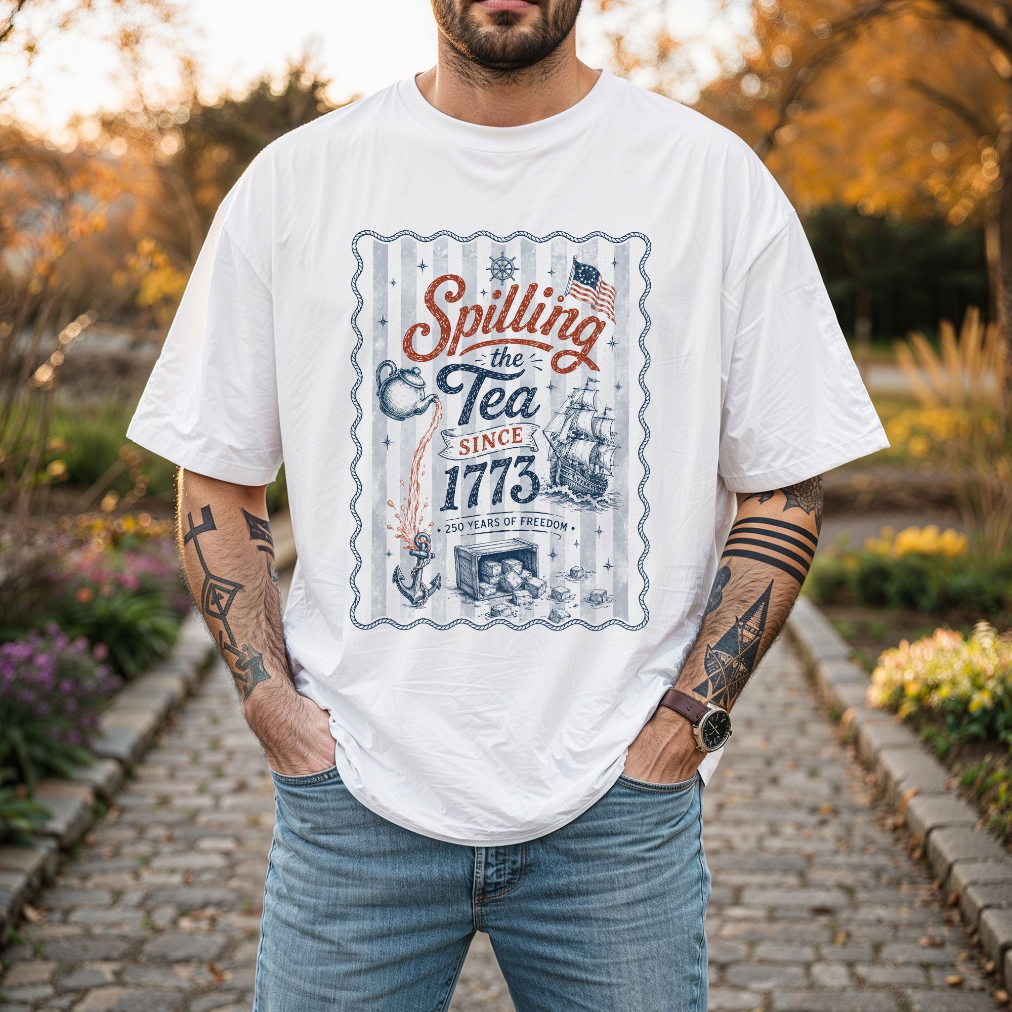 Spilling The Tea Since 1773 Shirt Vintage Boston Tea Party Tee Retro Patriotic