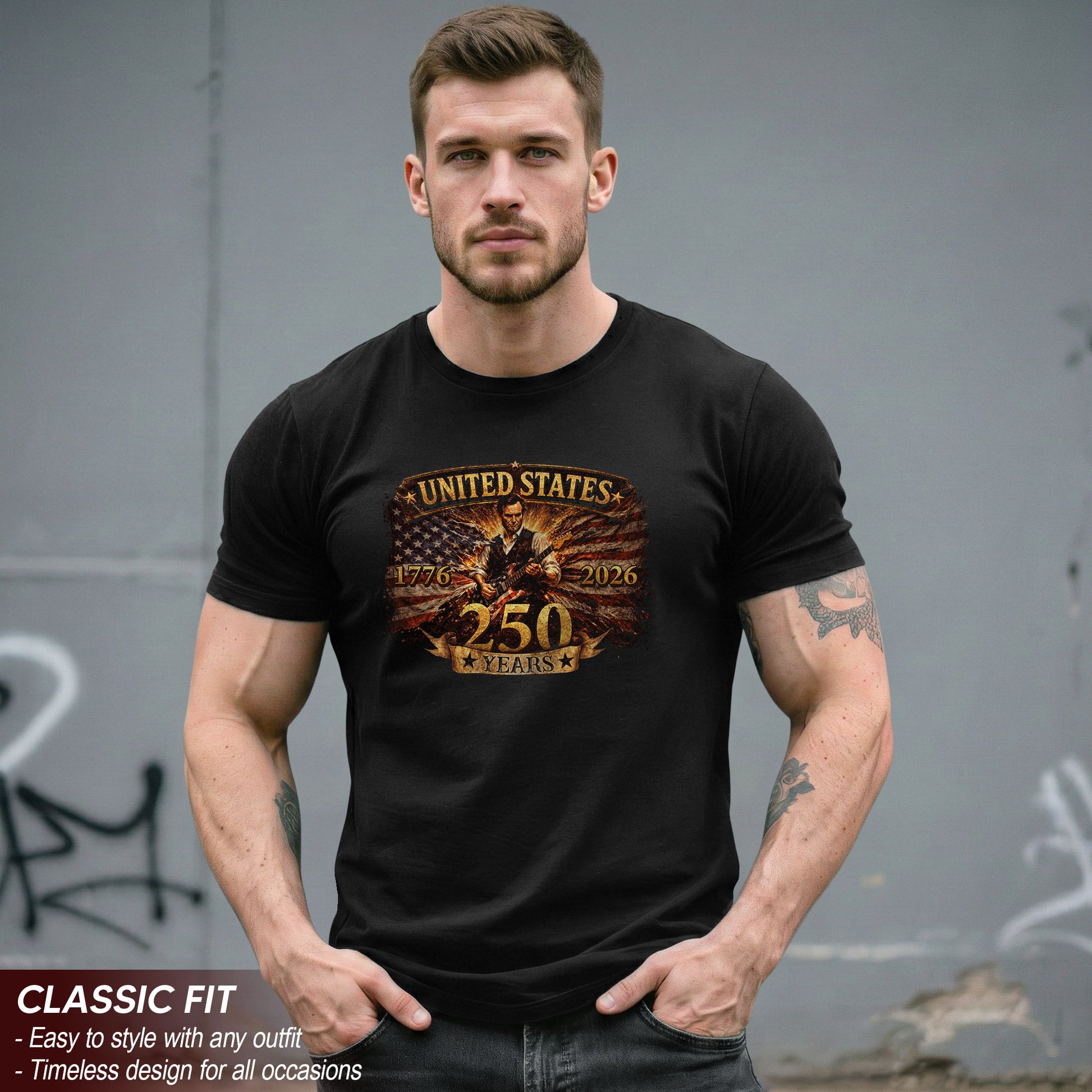 250 Years Anniversary Lincoln America T Shirt Patriotic 1776 2026 Graphic Unisex Tee - Rust Field Wear