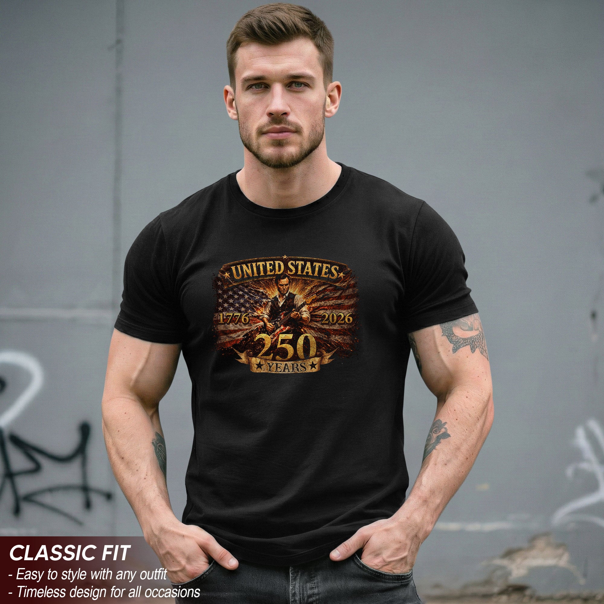 250 Years Anniversary Lincoln America T Shirt Patriotic 1776 2026 Graphic Unisex Tee - Rust Field Wear