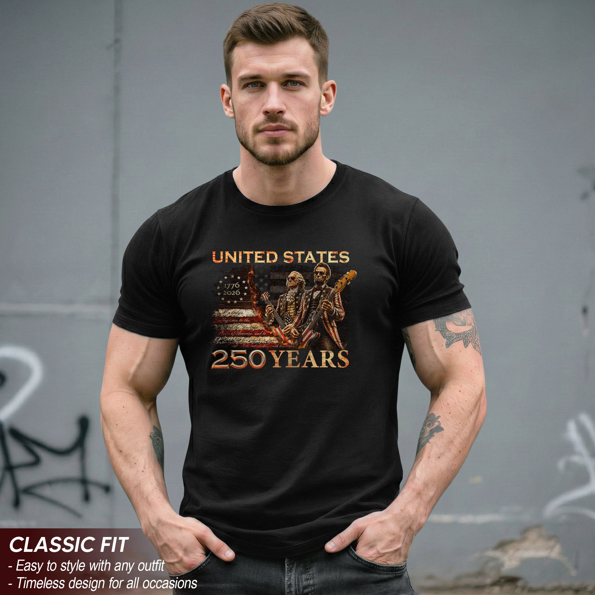 Unisex 1776-2026 Presidents T Shirt - Lincoln Washington Patriotic Summer Graphic Tee - Rust Field Wear