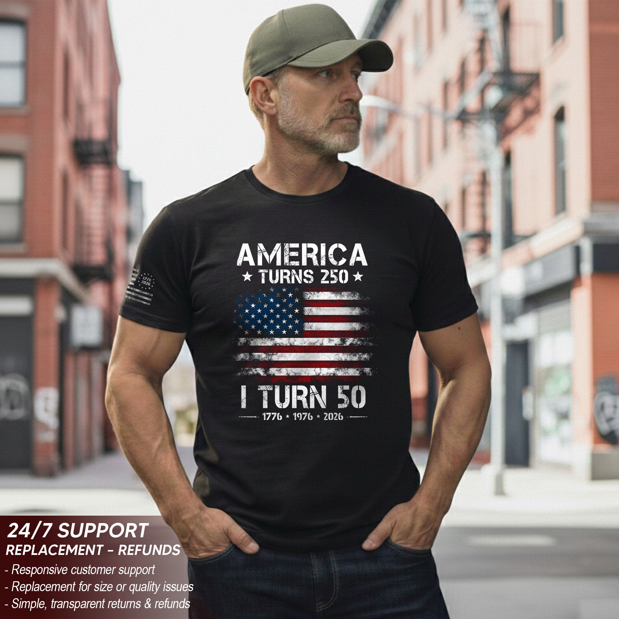 1976 Limited Edition 50th Birthday T-Shirt - Celebrating 250 Years of History 1776-2026