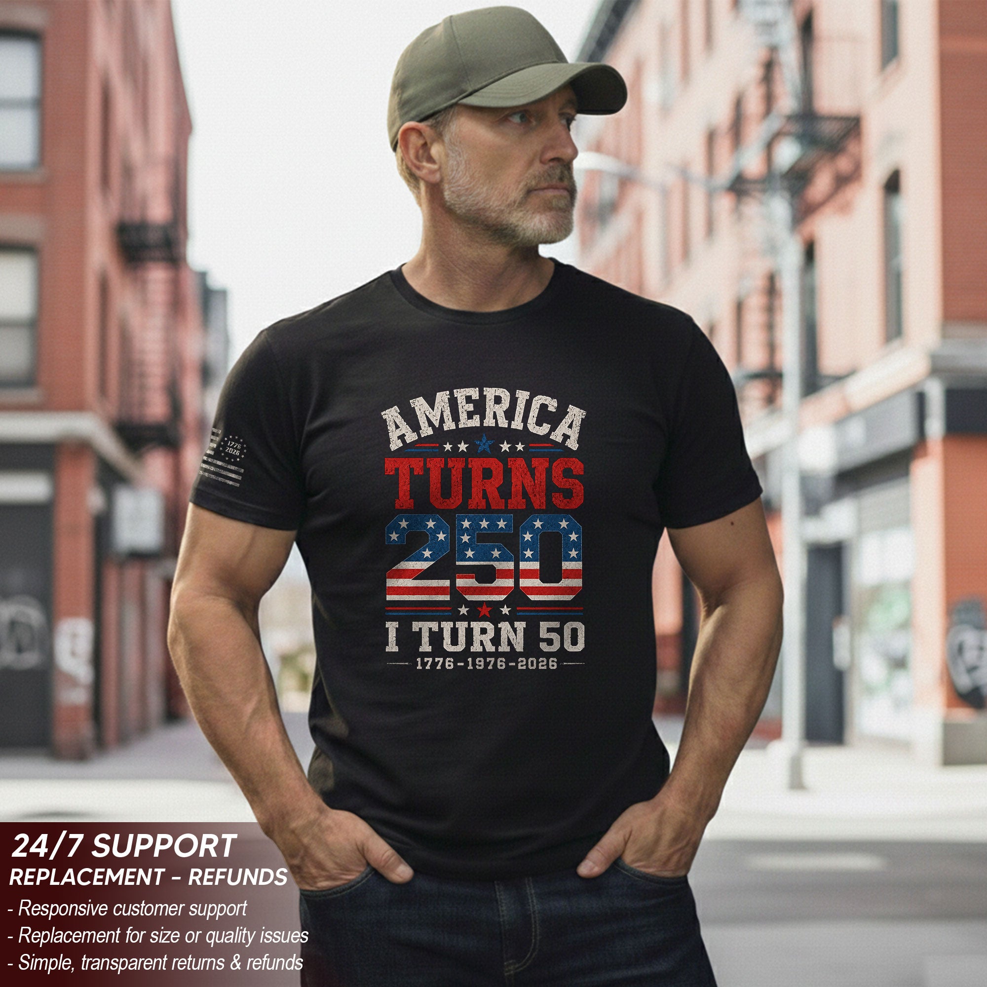 Born In 1976 - 50 Year Milestone Graphic Apparel - 250 Year Anniversary Commemorative