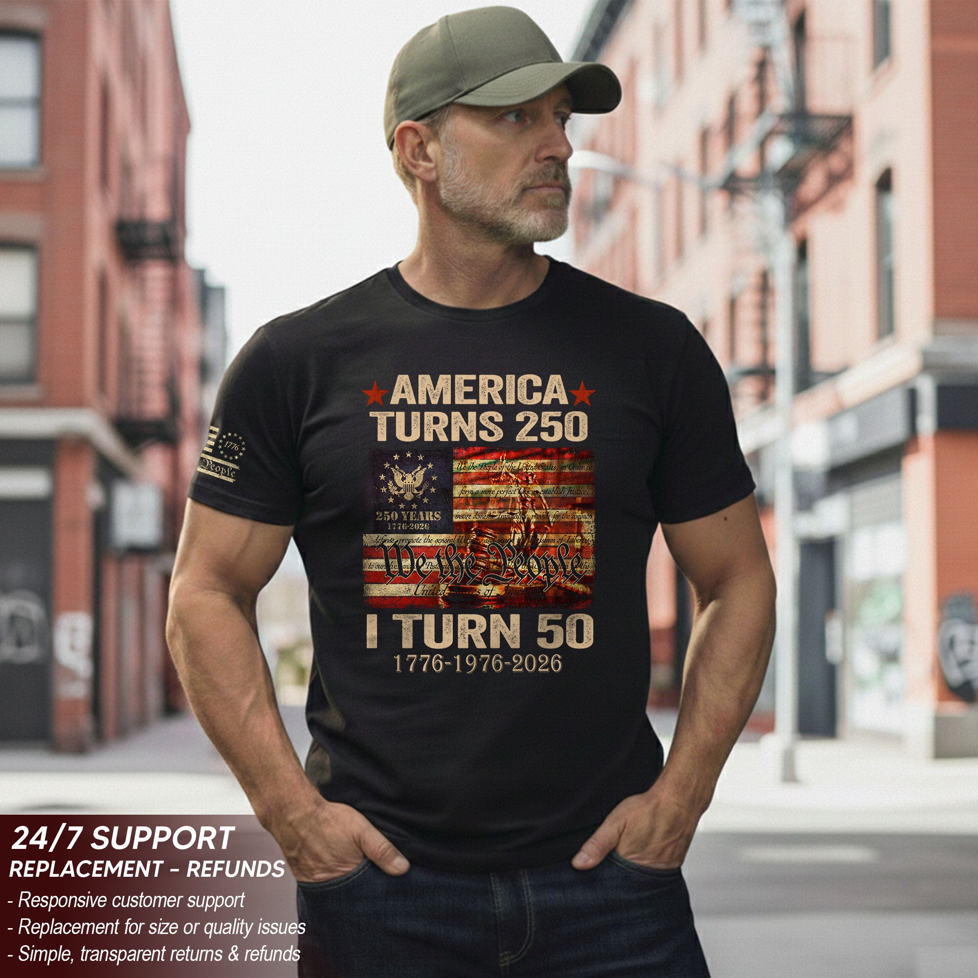 1976 Limited Edition 50th Birthday Shirt Patriotic We The People Graphic Tee 2026