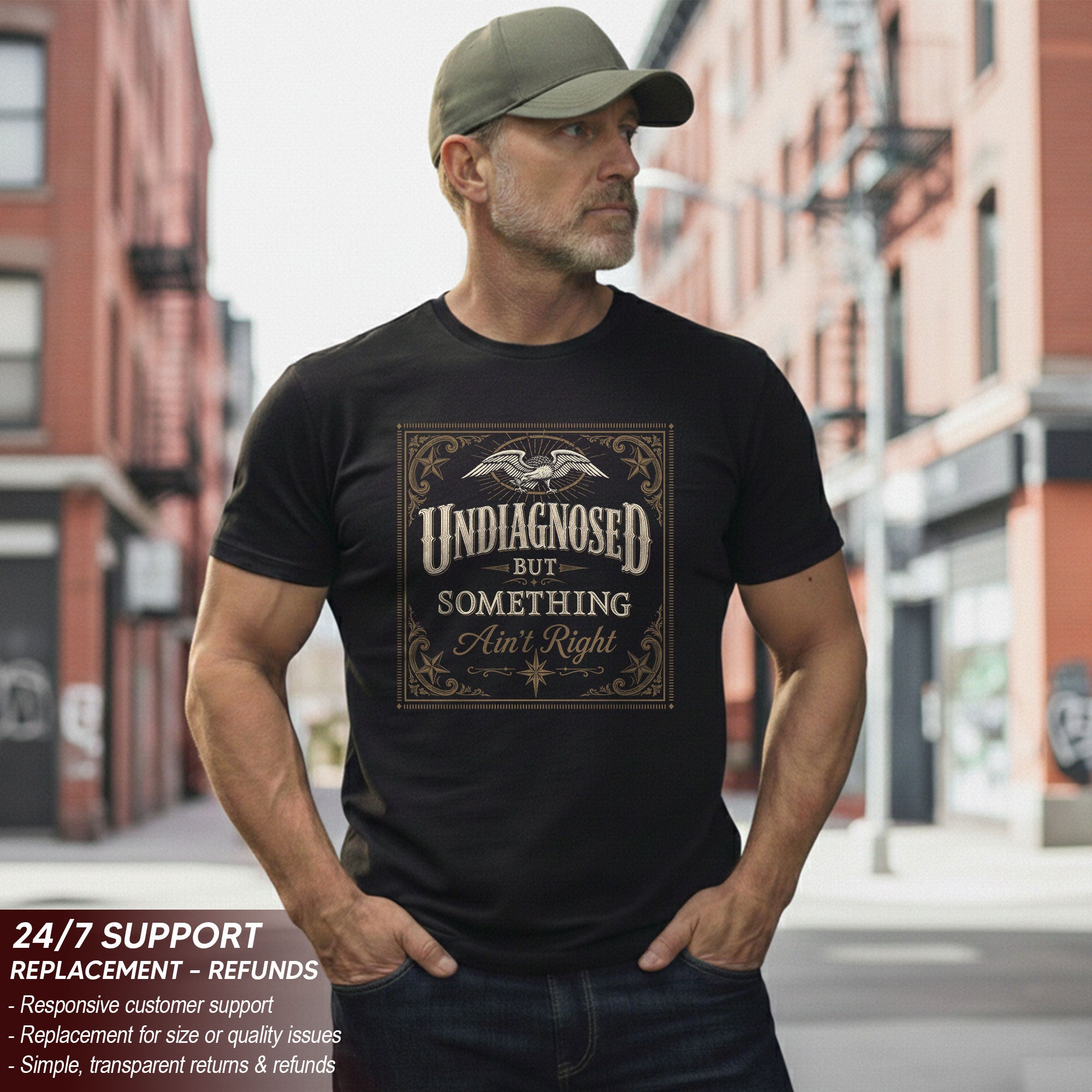 Undiagnosed But Something Ain't Right Tshirt - Vintage Filigree Chronic Illness Tee