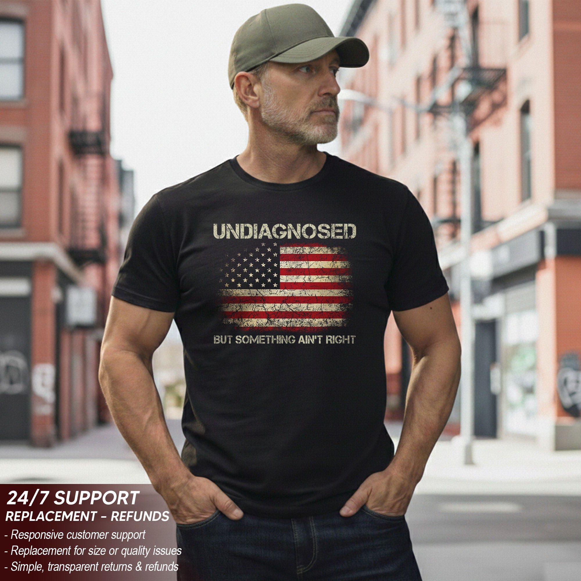 Undiagnosed But Something Ain't Right Tshirt - American Flag Chronic Illness Tee