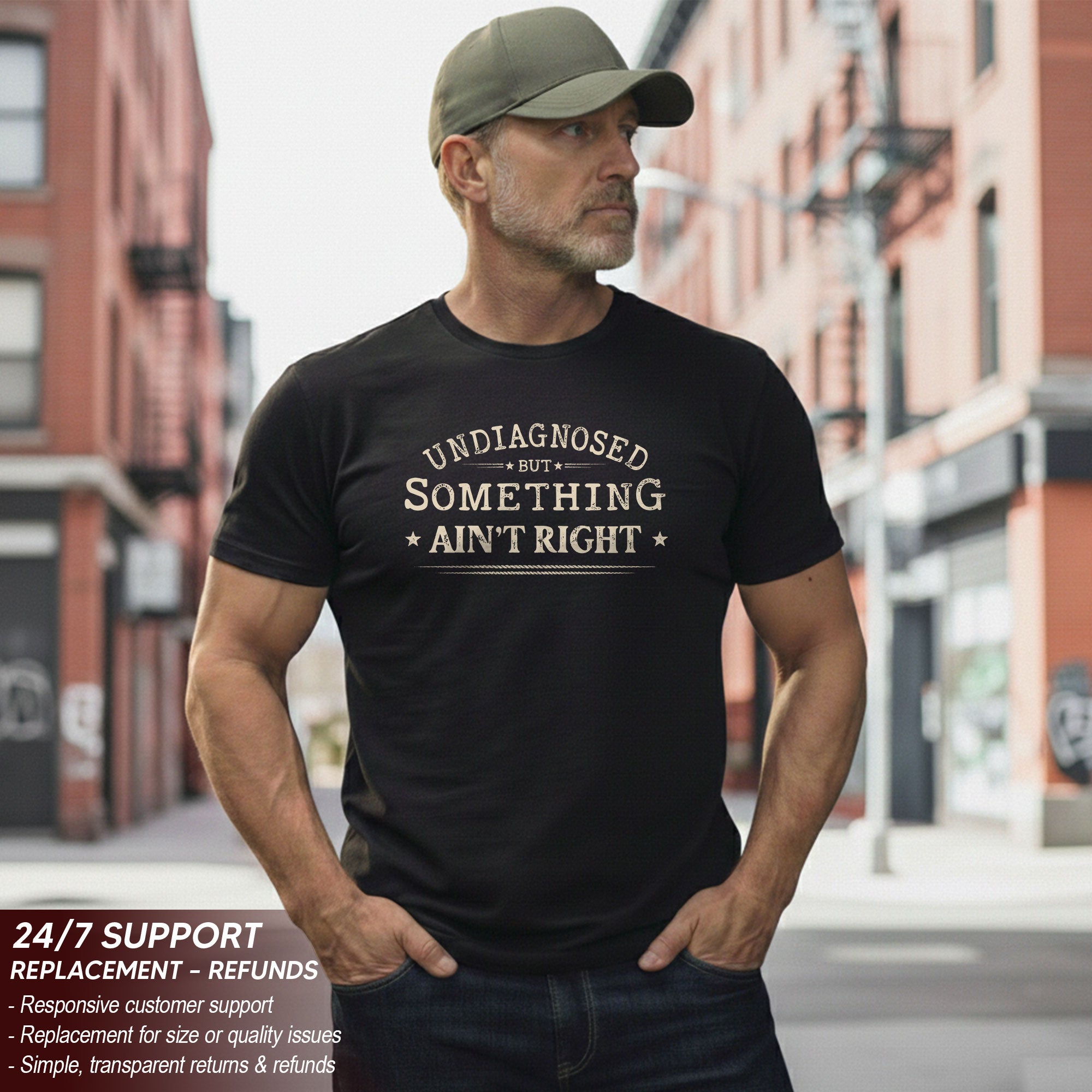 Undiagnosed But Something Ain't Right Shirt Funny Sarcastic Quote Vintage Graphic Tee